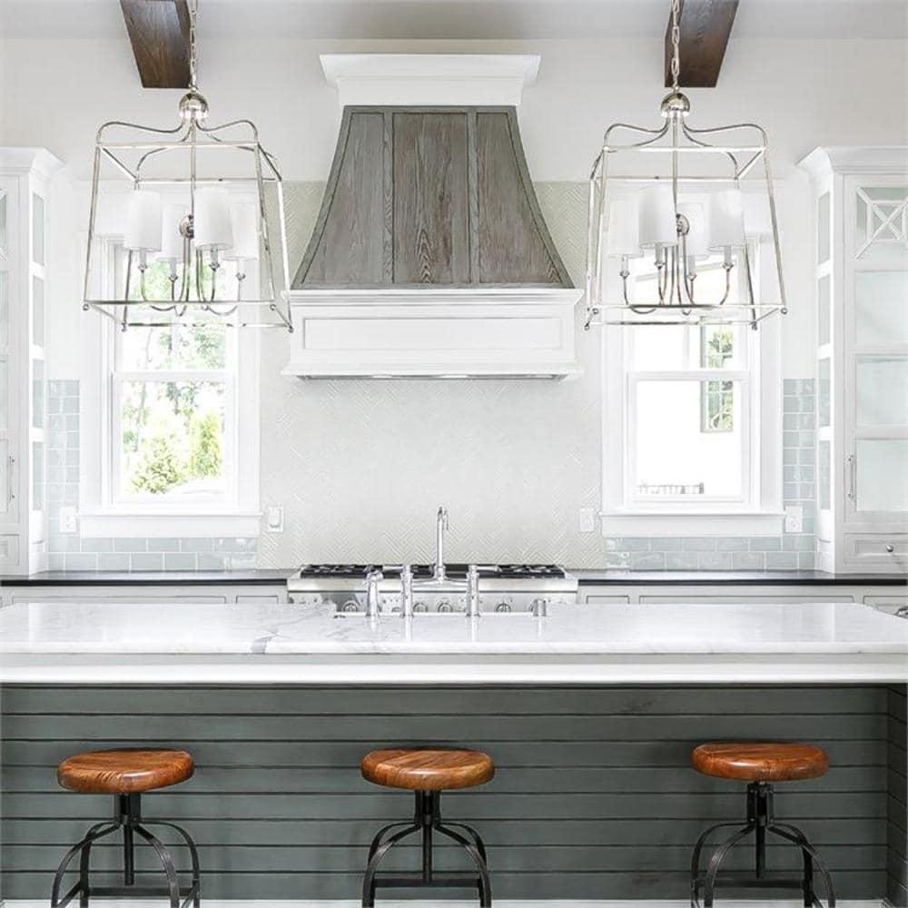 Four Light Chandelier With Linen Fabric Shades In Traditional Style 21.5 Inches Wide By 29.75 Inches High     -Traditional Installation Crystorama