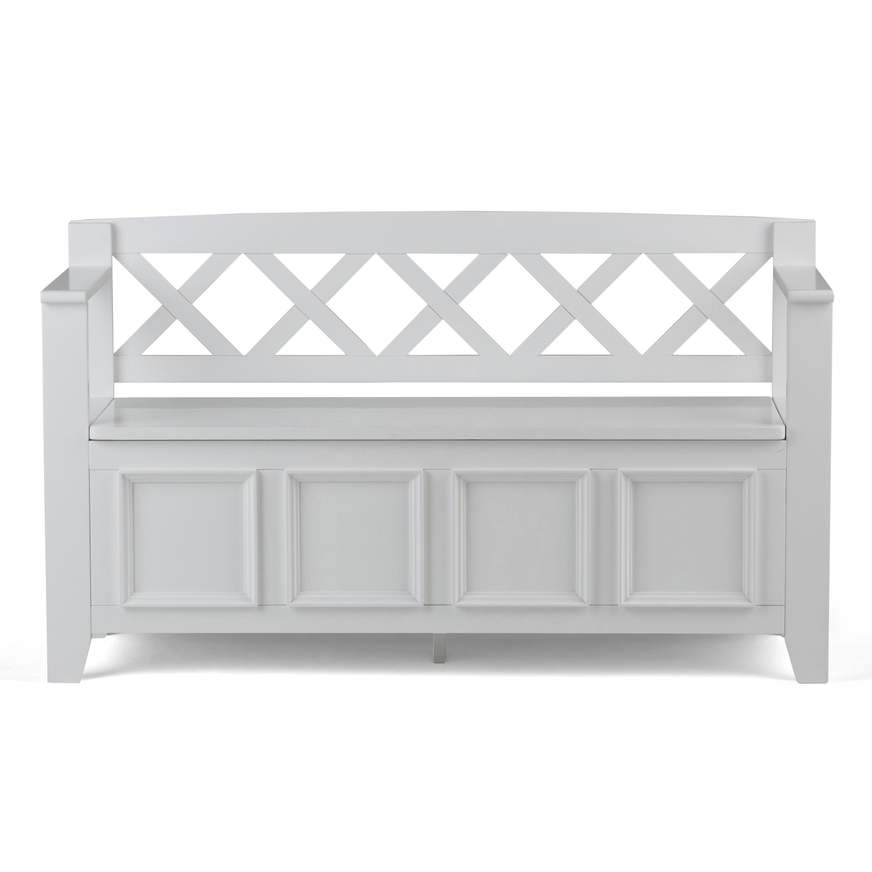 Simpli Home Amherst Solid Wood Entryway Lift Top Storage Bench