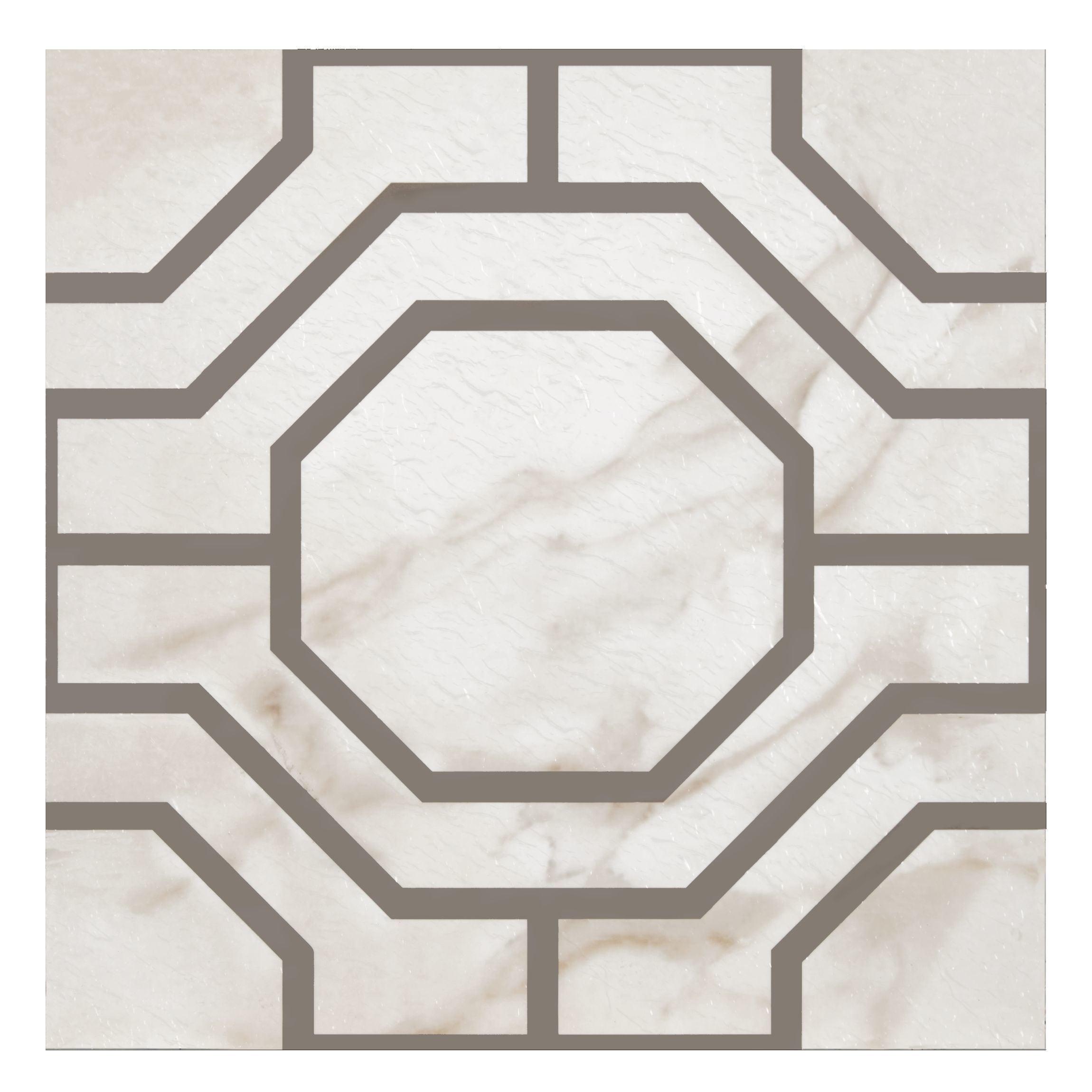 Achim Retro 12x12 Self Adhesive Vinyl Floor Tile - Octagon - 20 Tiles/20 sq. ft.
