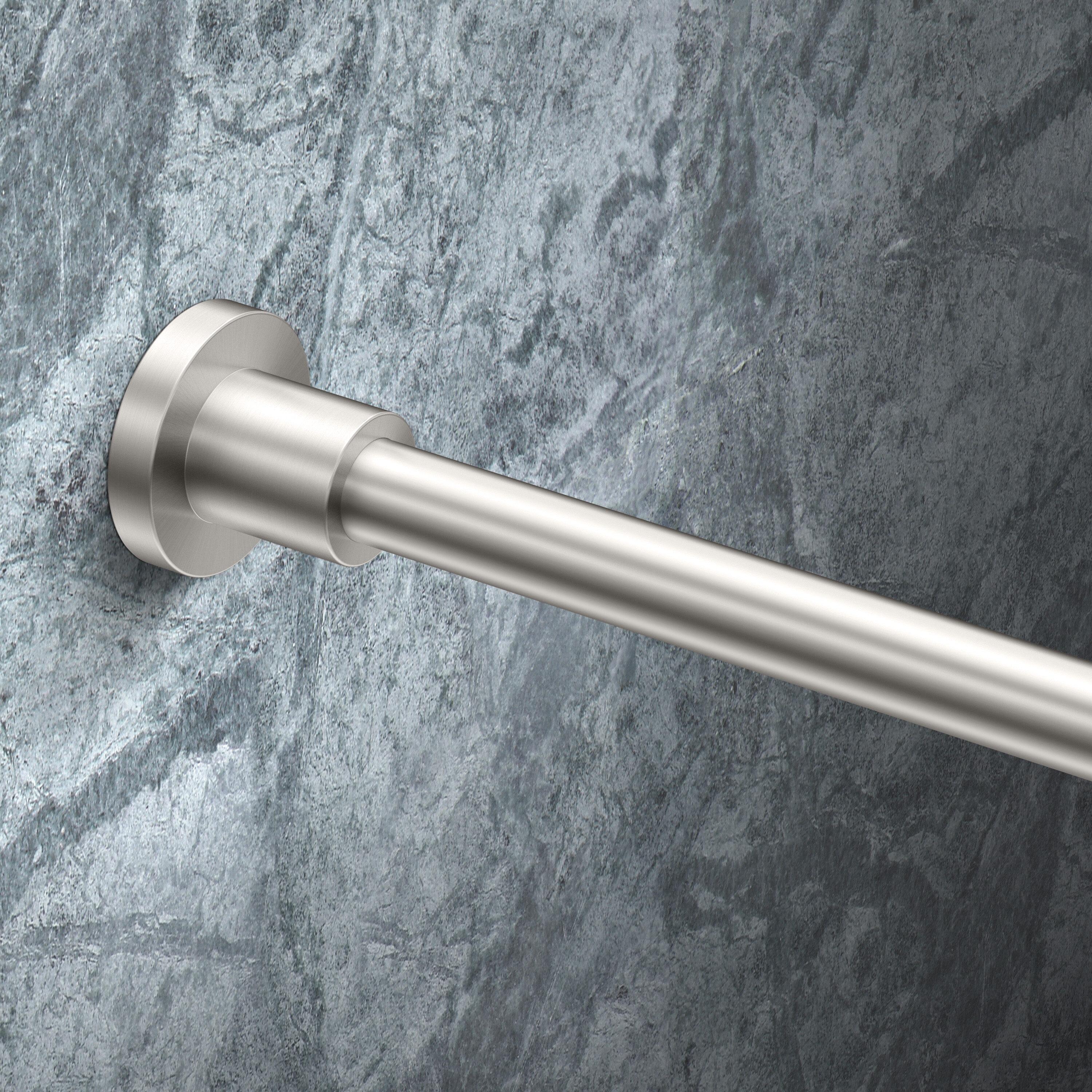 Minimalist 60" Straight Fixed Shower Curtain Rod | Wall Mount Solid Brass Shower Rod