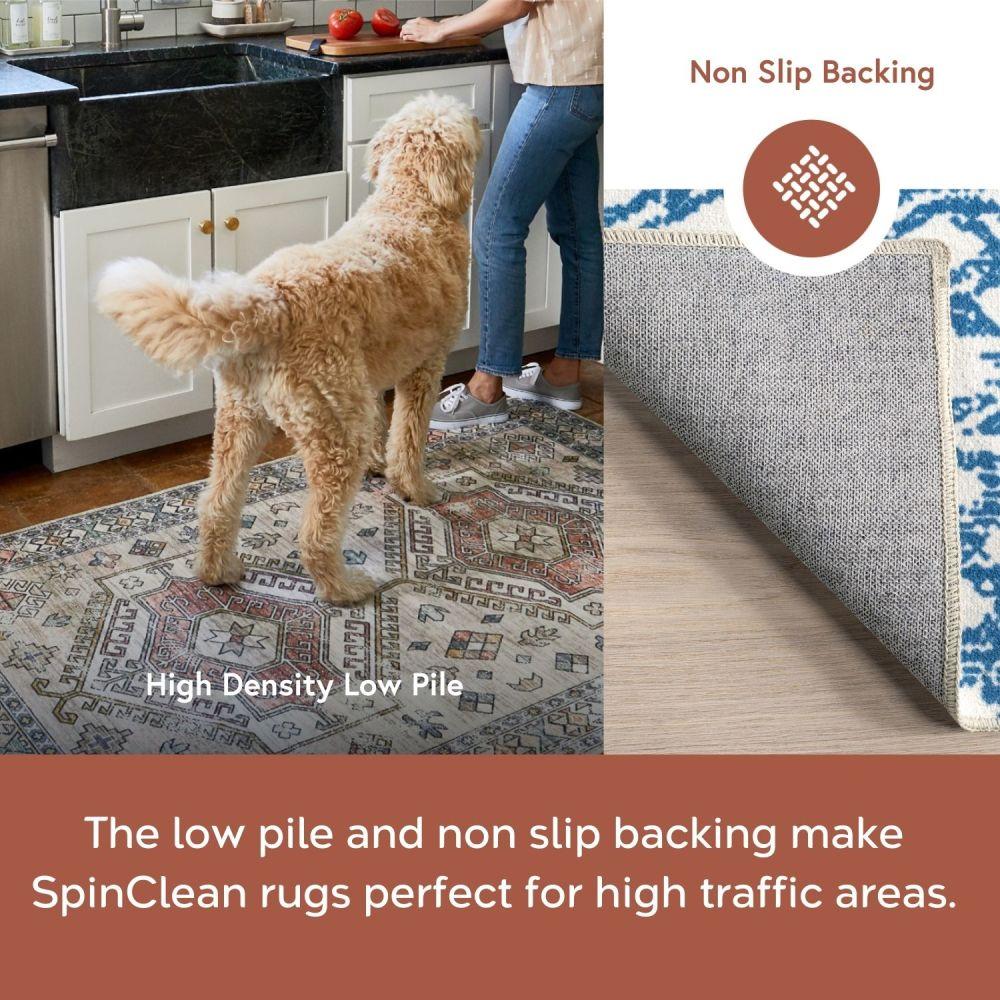 nuLOOM Rosanne Machine Washable Geometric Area Rug, 2' 6" x 8', Blue