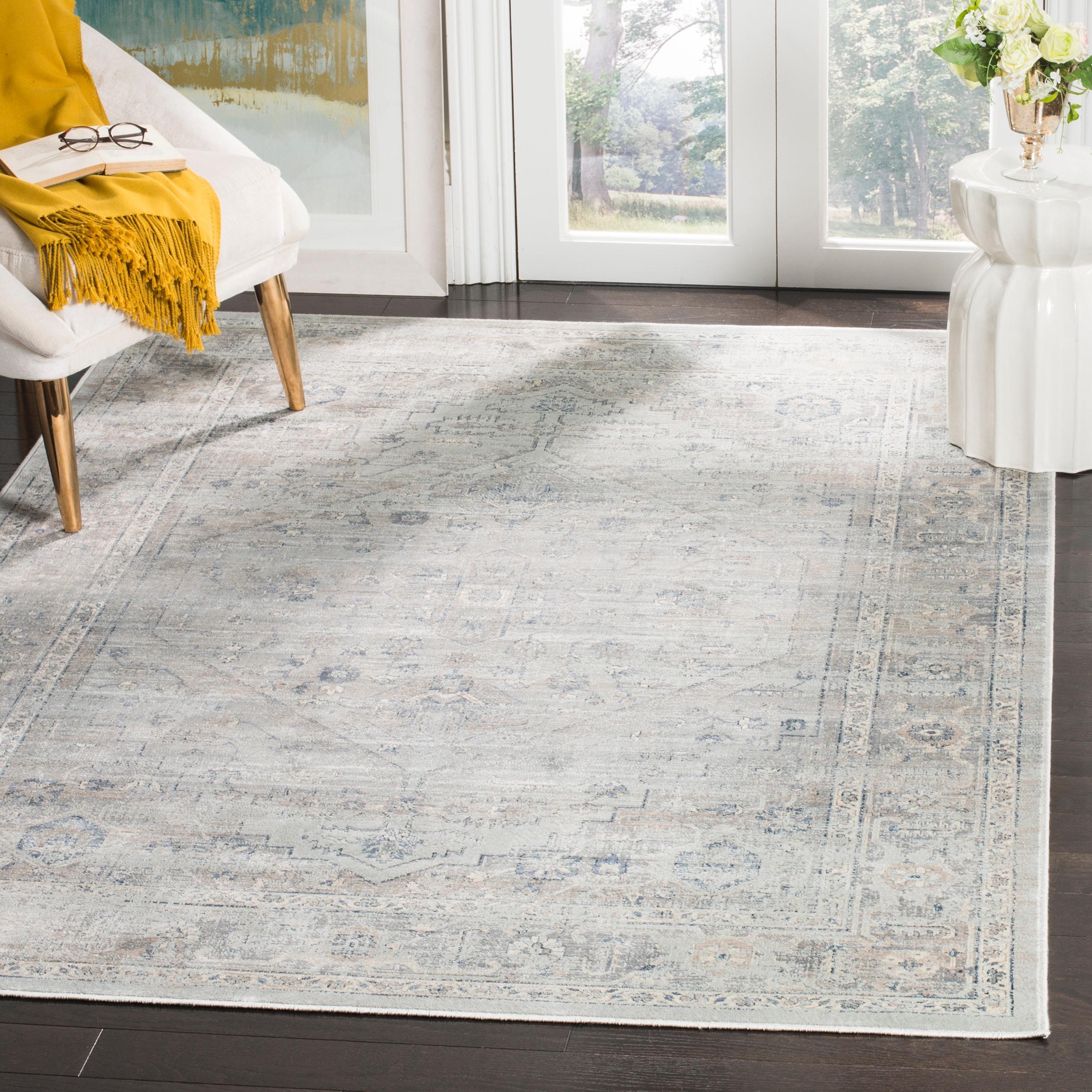 Vintage VTG123 Power Loomed Area Rug - Light Blue - 3'3"x5'7" - Safavieh.