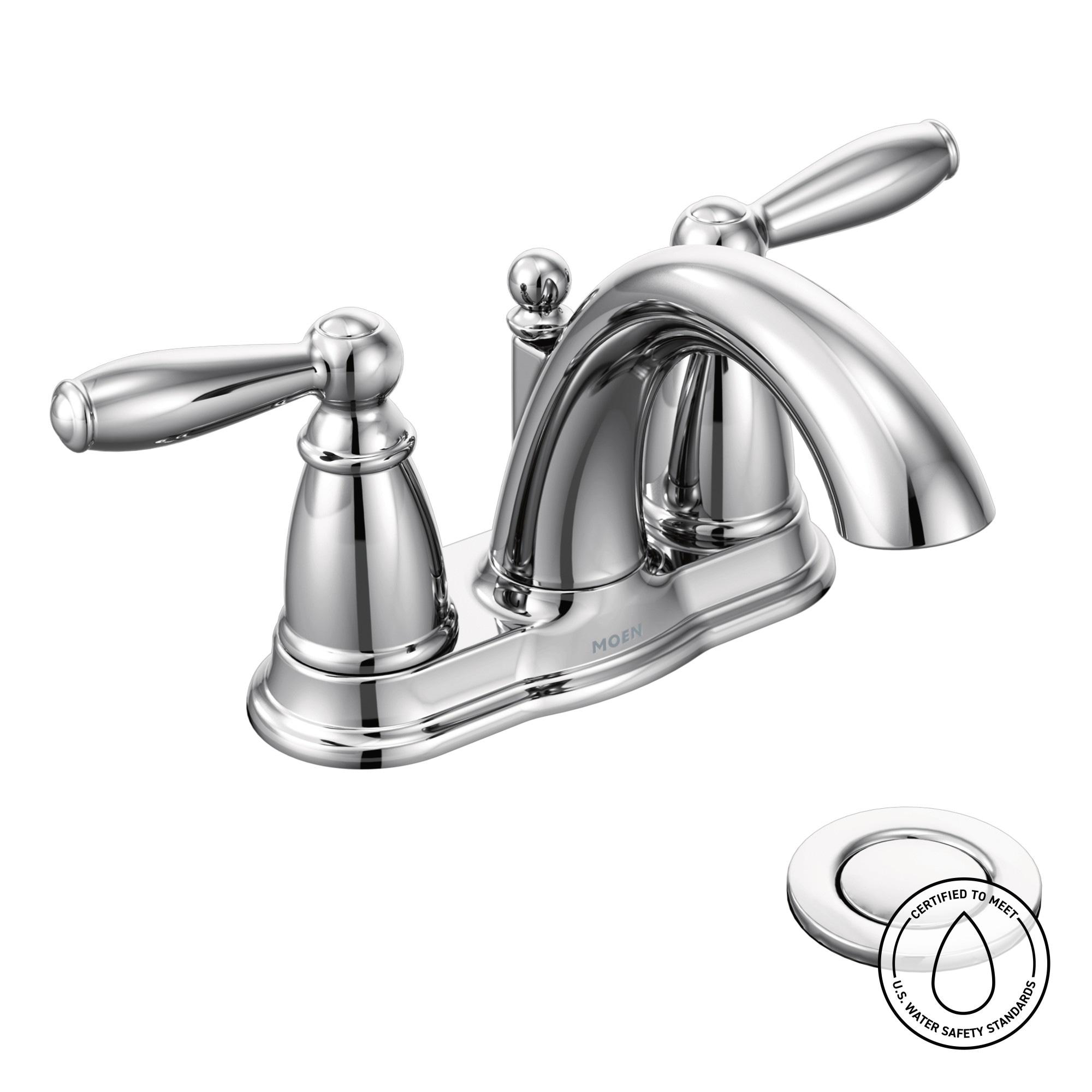 Moen Brantford Centerset Bathroom Faucet with Drain Assembly