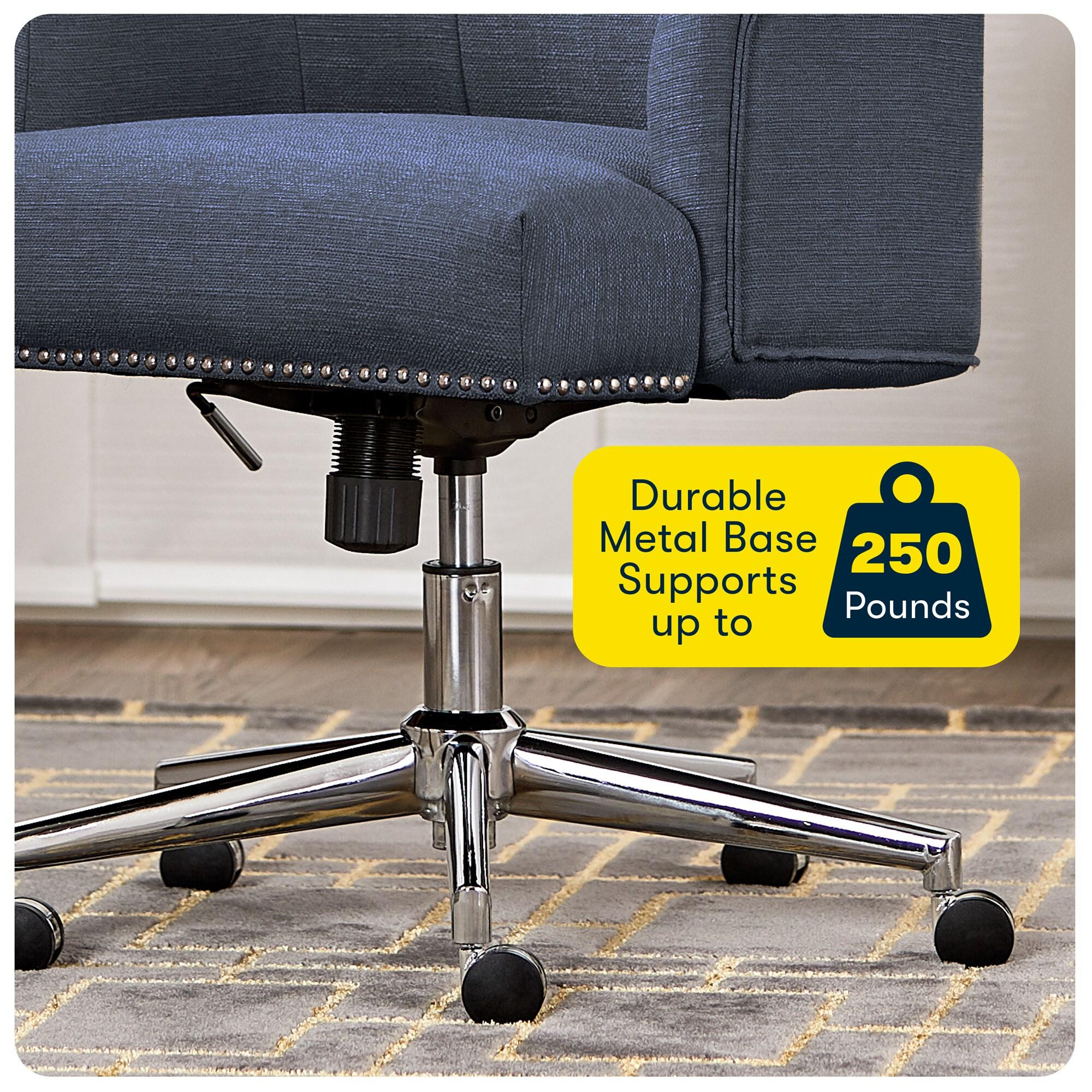 Style Leighton Home Office Chair Sanctuary Blue - Serta: Swivel, Adjustable, Wood Frame, Fixed Arms