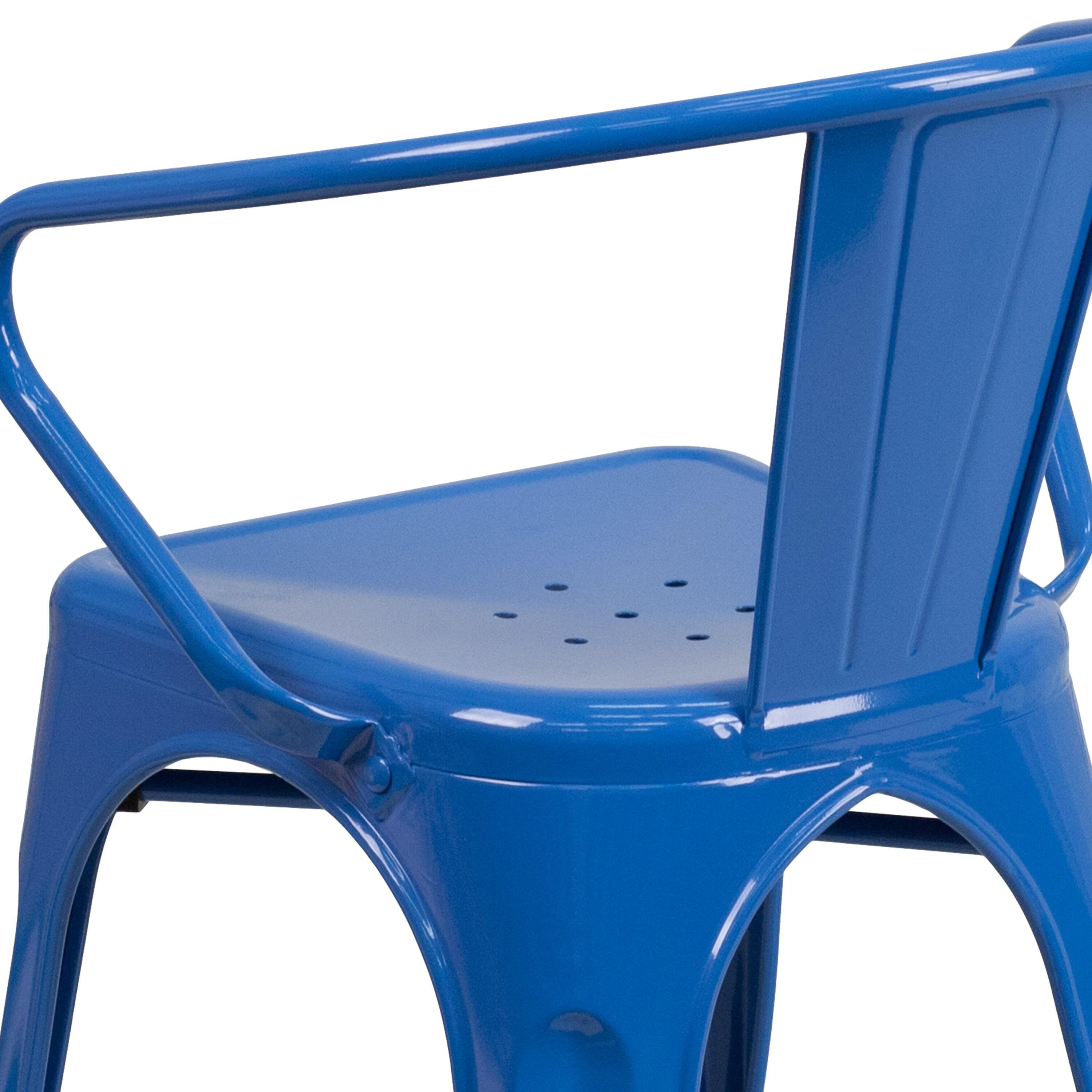 Flash Furniture Hucheson Metal Indoor-Outdoor Chair with Arms