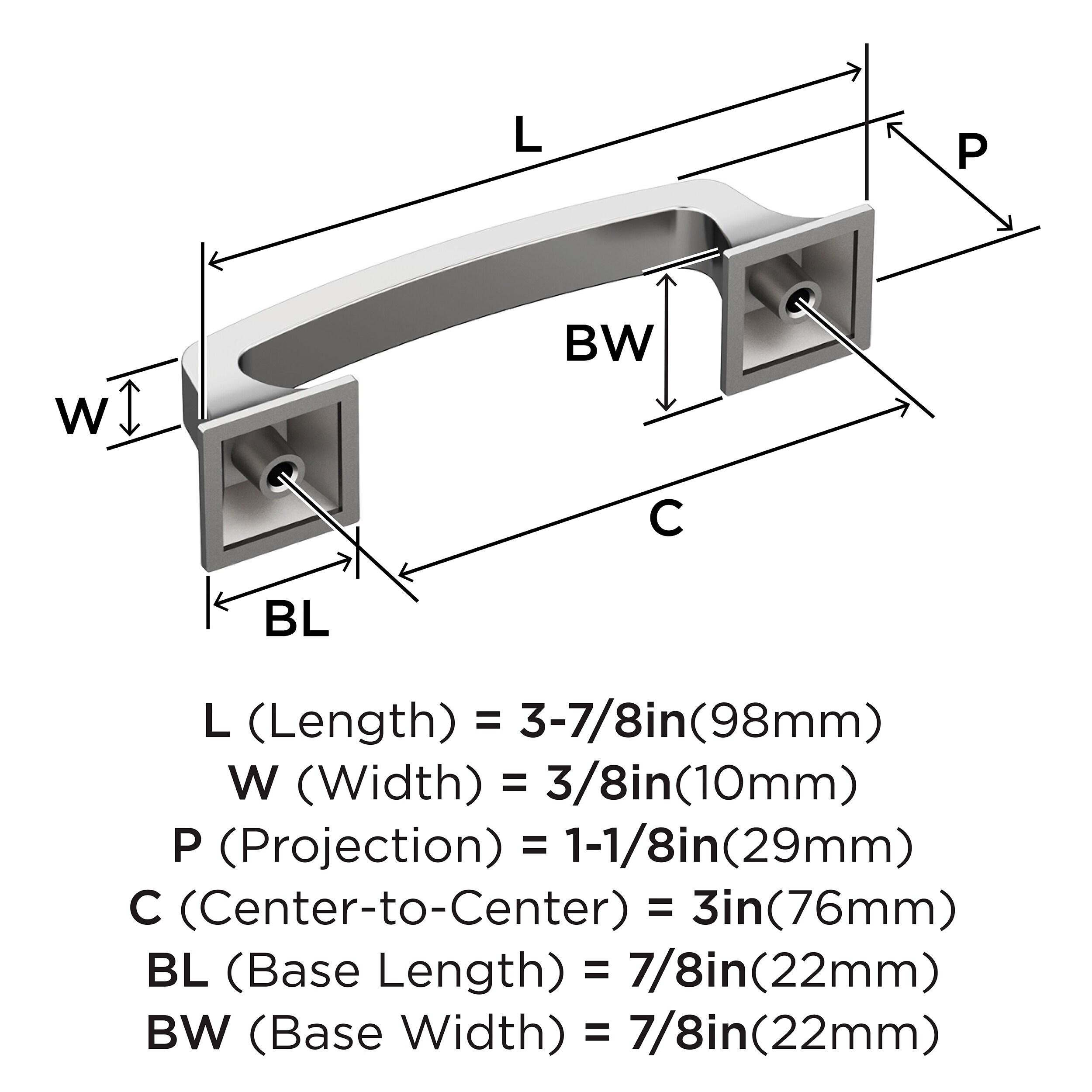 Amerock Ville 3 inch (76mm) Center-to-Center Cabinet Pull