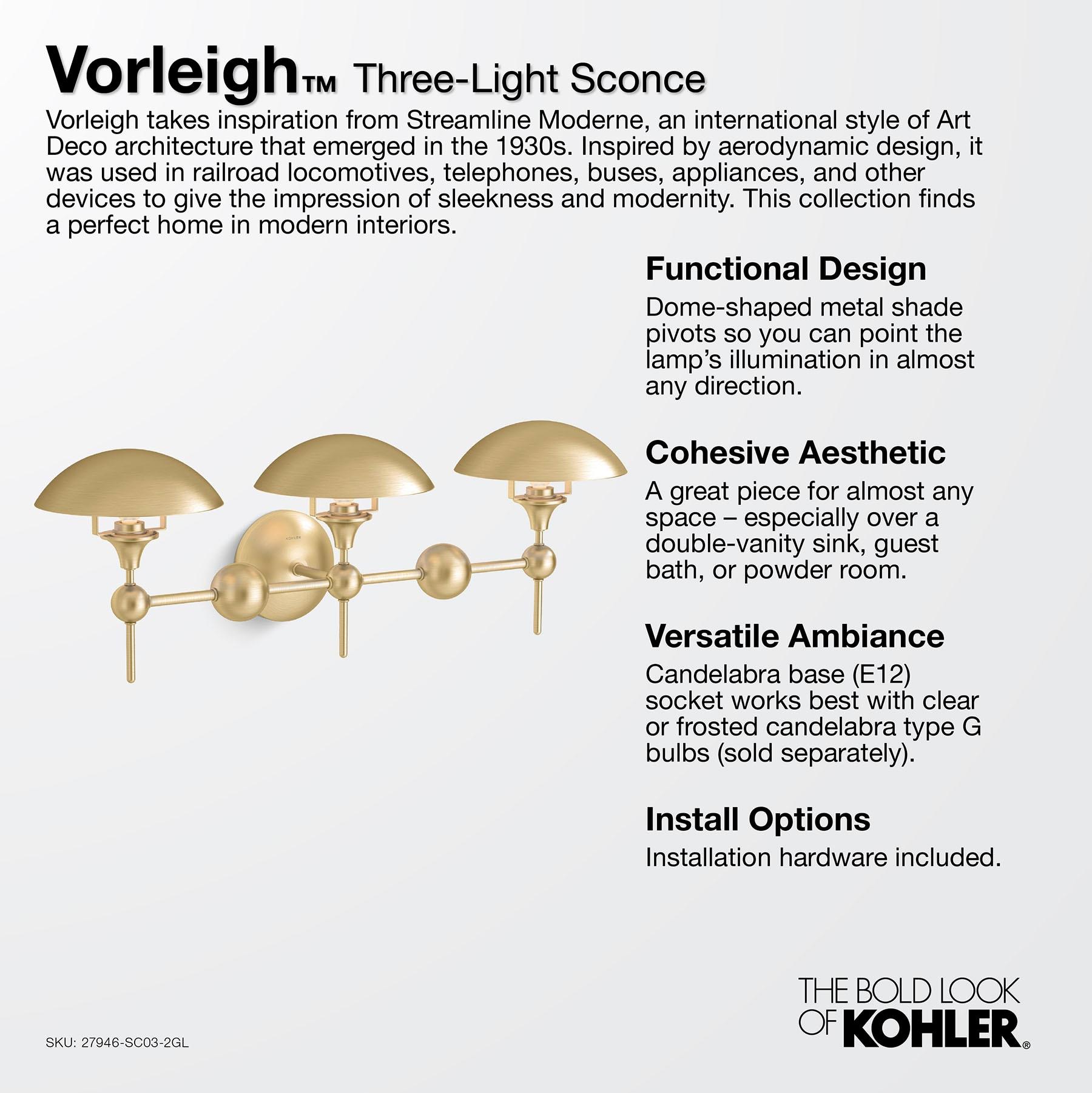 Vorleigh 31'' Polished Chrome Art Deco Inspired Sconce