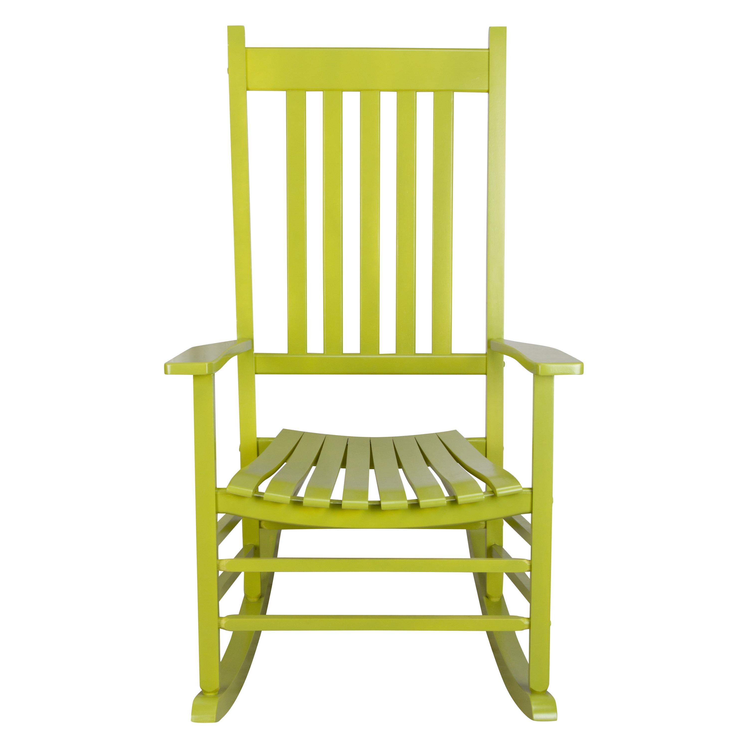 Shine Company 4332 Lime Wood Frame Rocking Chair with Slat Seat
