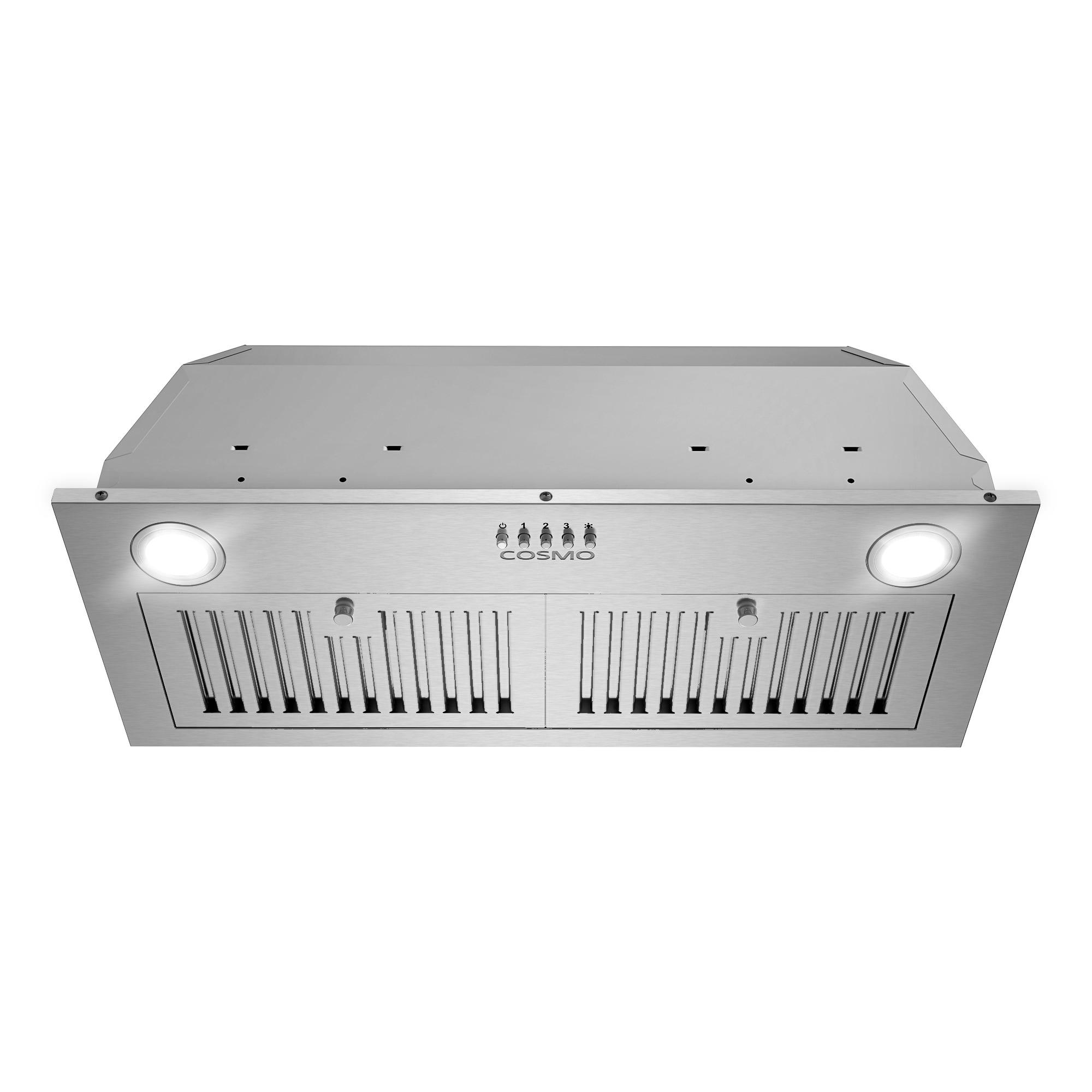 Cosmo 30 in. Insert Range Hood w/ Push Button Controls, 3-speed Fan, LED Lights and Permanent Filter