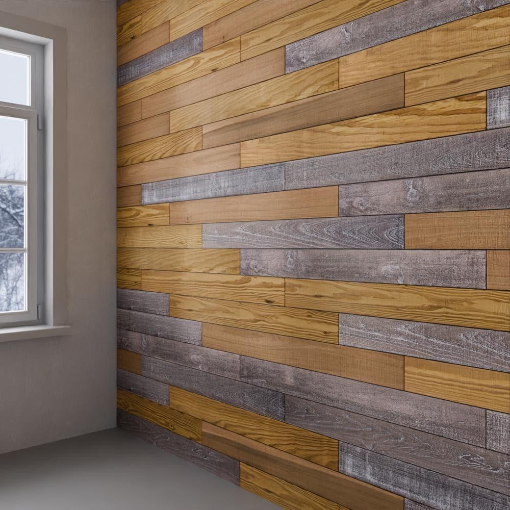 HomeRoots Thermo-Treated 1/4 x 5 in. x 4 ft. Barn Wood Wall Planks (10 sq. ft. 6-Pack)