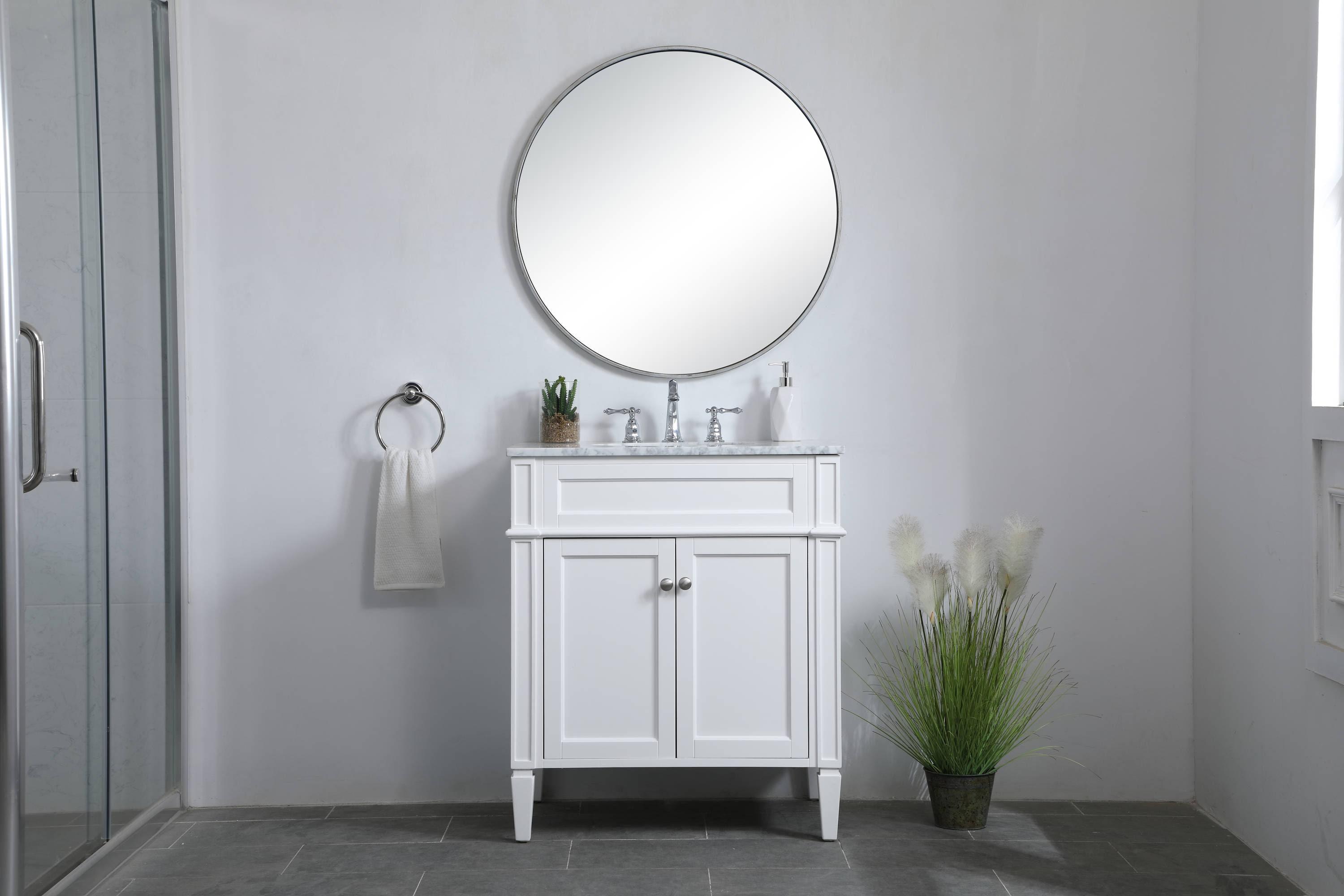 30 inch single bathroom vanity in White