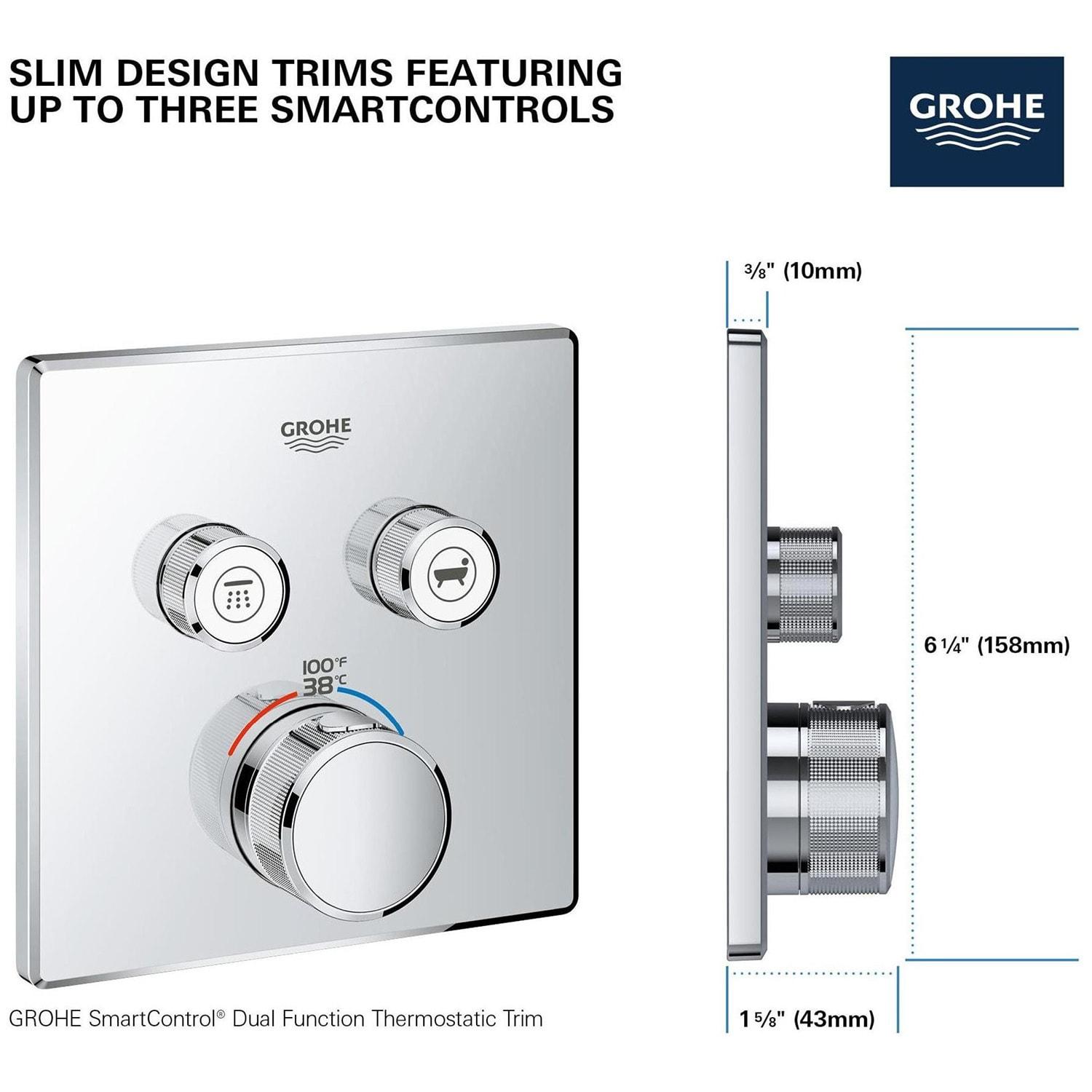 Grohtherm® SmartControl Dual Function Thermostatic Trim with Control Module