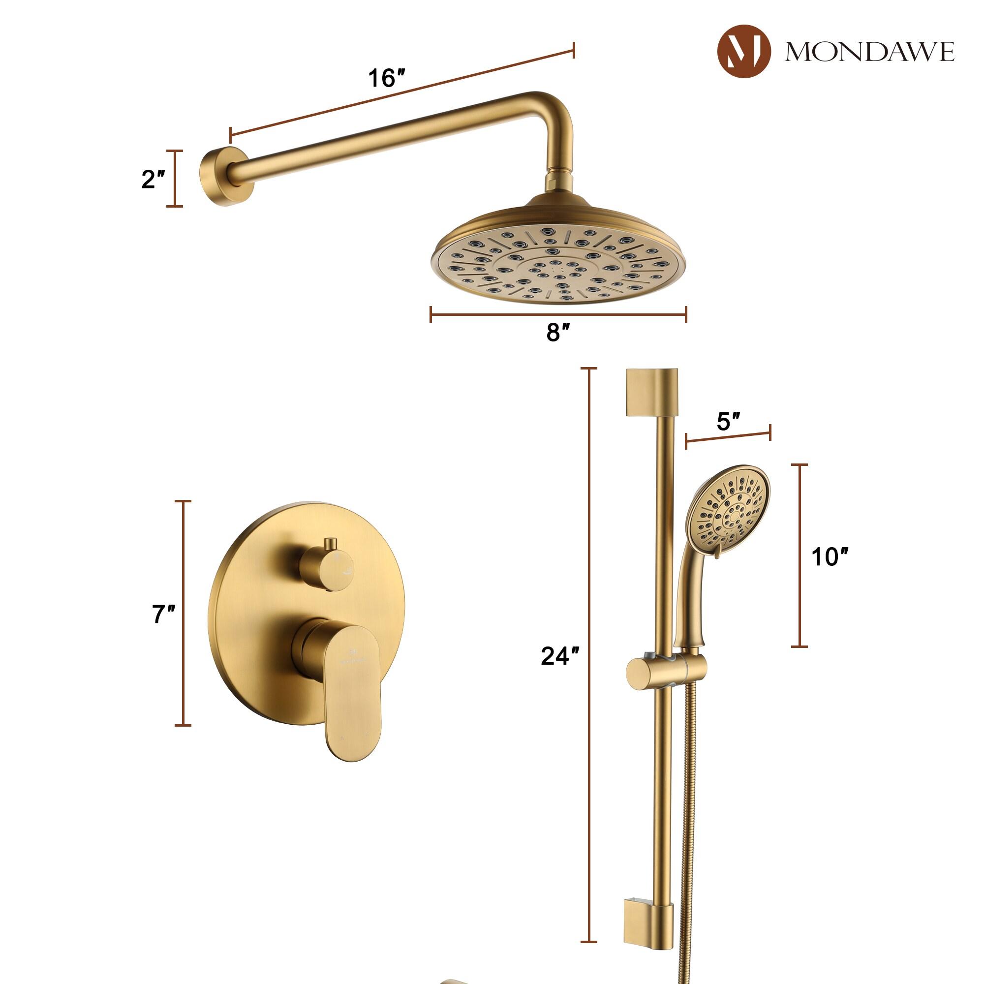 mondawe Calliope Wall Mounted 2-Function Retro Pressure-Balanced Shower System with 3 Setting Handheld MD-A3815-BG