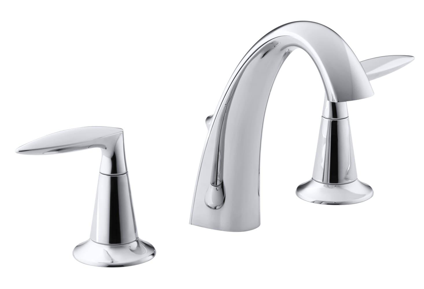 Kohler Alteo Widespread Bathroom Faucet with Pop-Up Drain Assembly, 3-Hole 2-Handle Bathroom Sink Faucet, 1.2 gpm