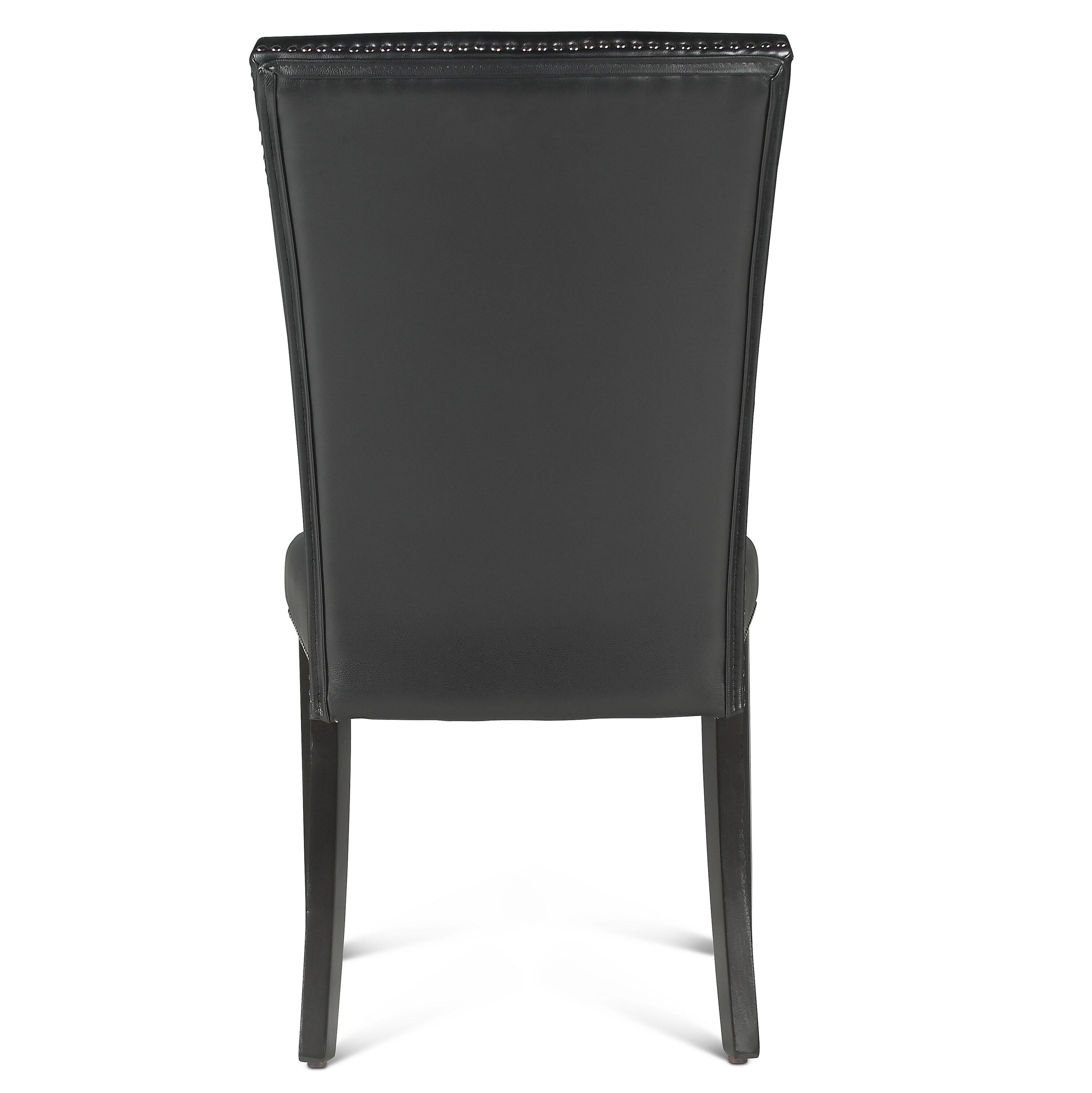 Bowery Hill Transitional Upholstery Side Chair in Black Finish (Set of 2)