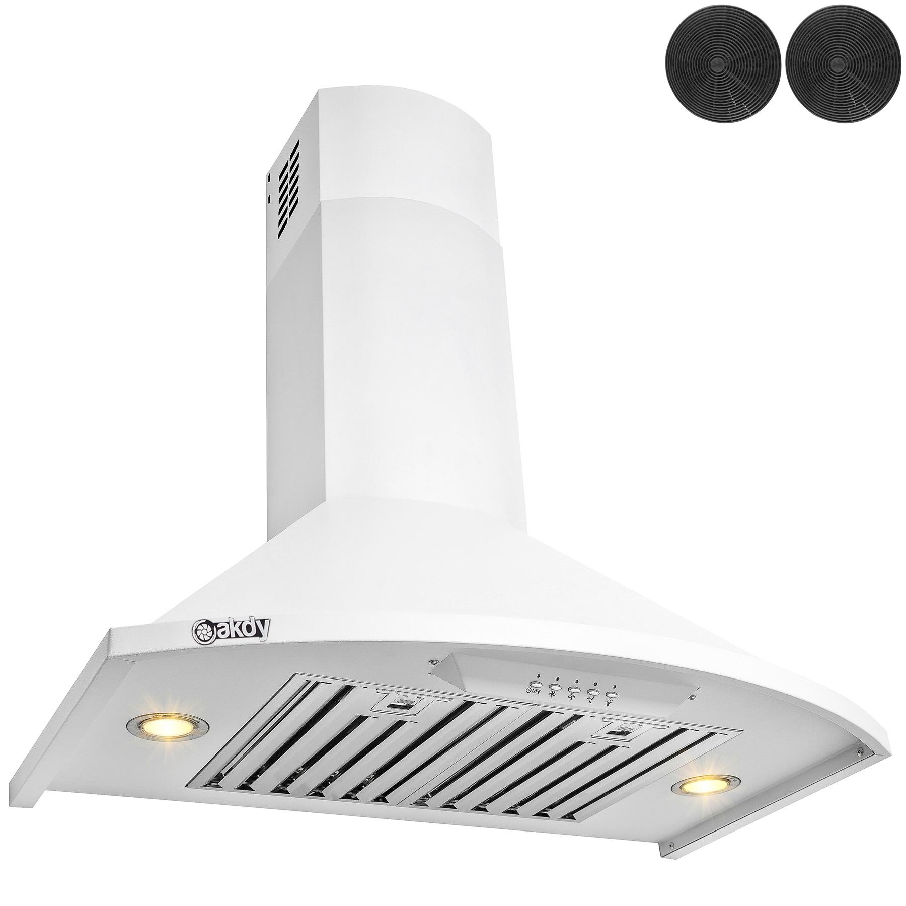 30-in Convertible 343 CFM Stainless Steel Wall Mount Range Hood with Carbon Filter