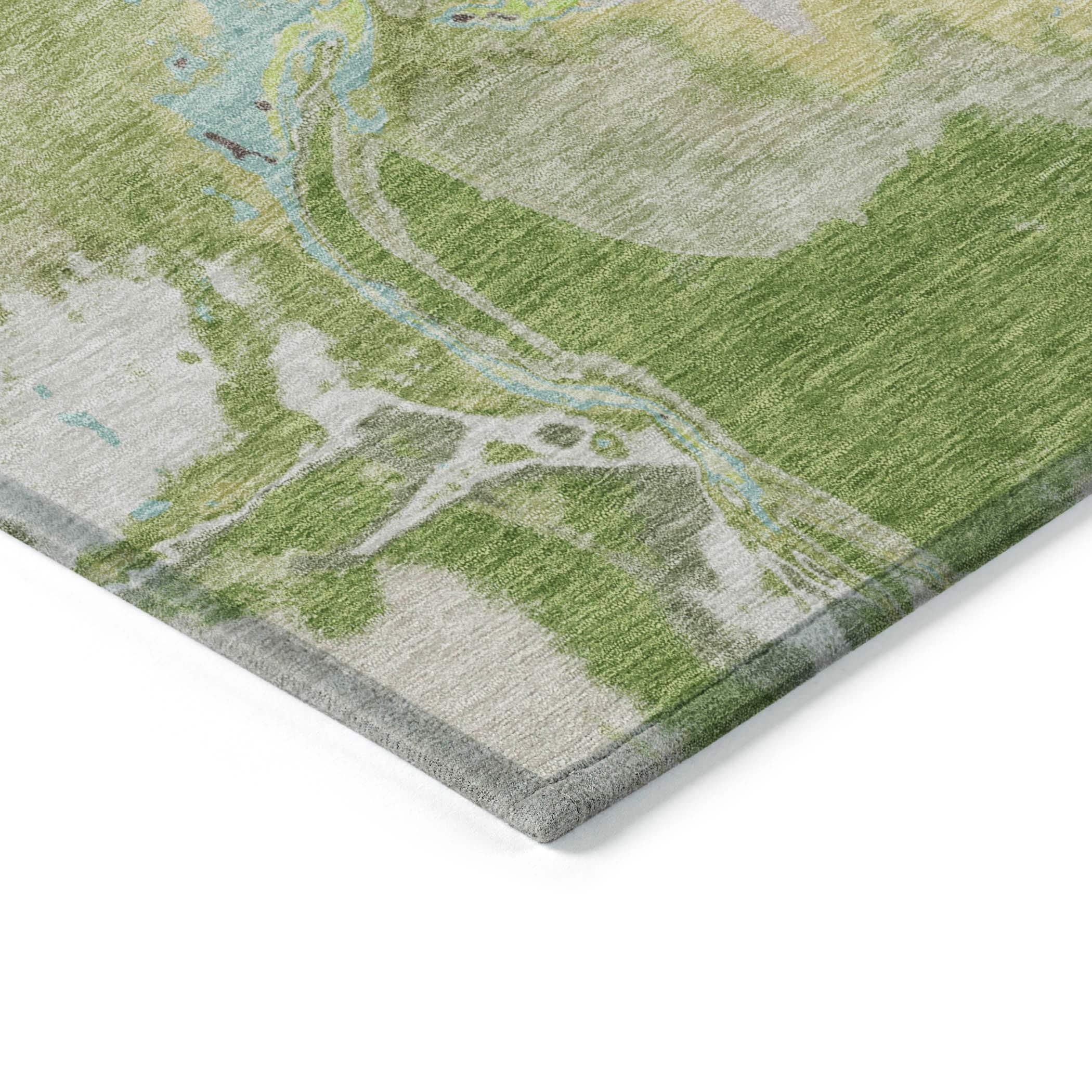 Addison Rugs Chantille Indoor/Outdoor Transitional Abstract Green Washable Rectangle Rug, 2'6" x 3'10"