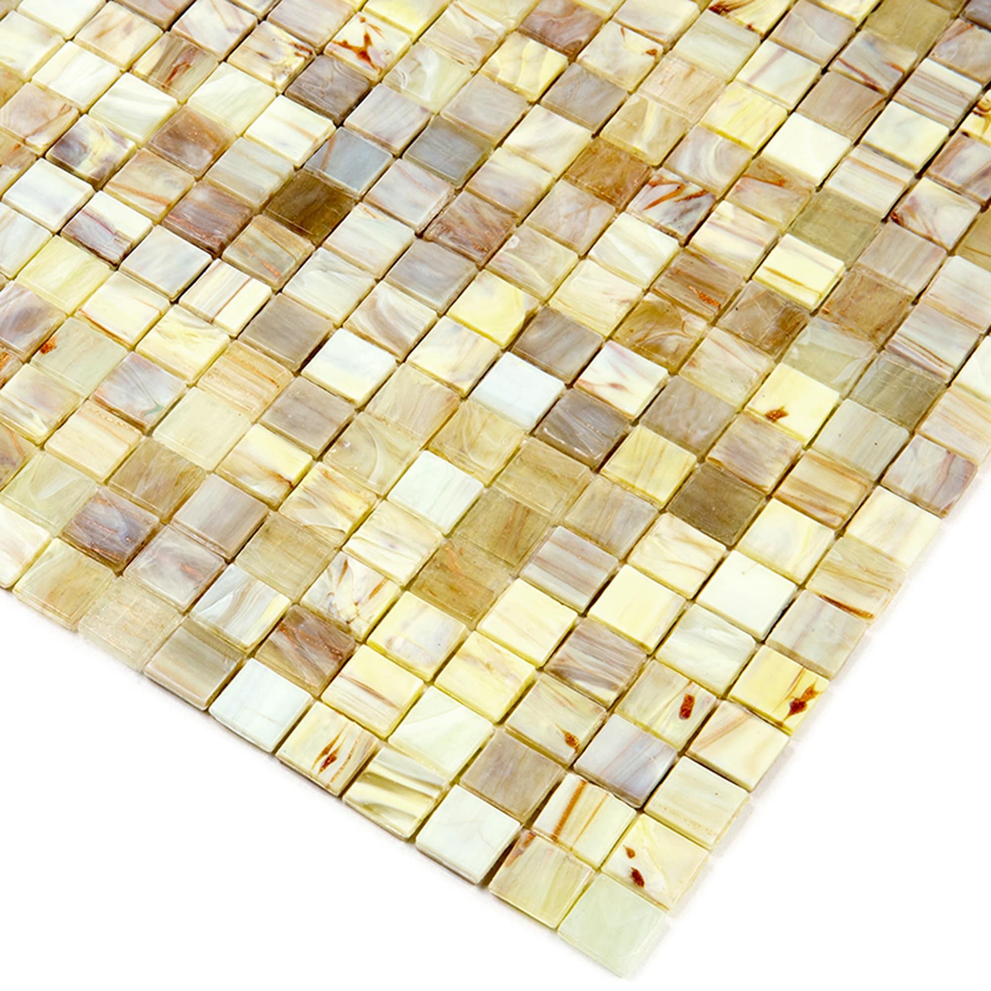 Skosh 0.6" x 0.6" Glass Grid Mosaic Wall & Floor Tile