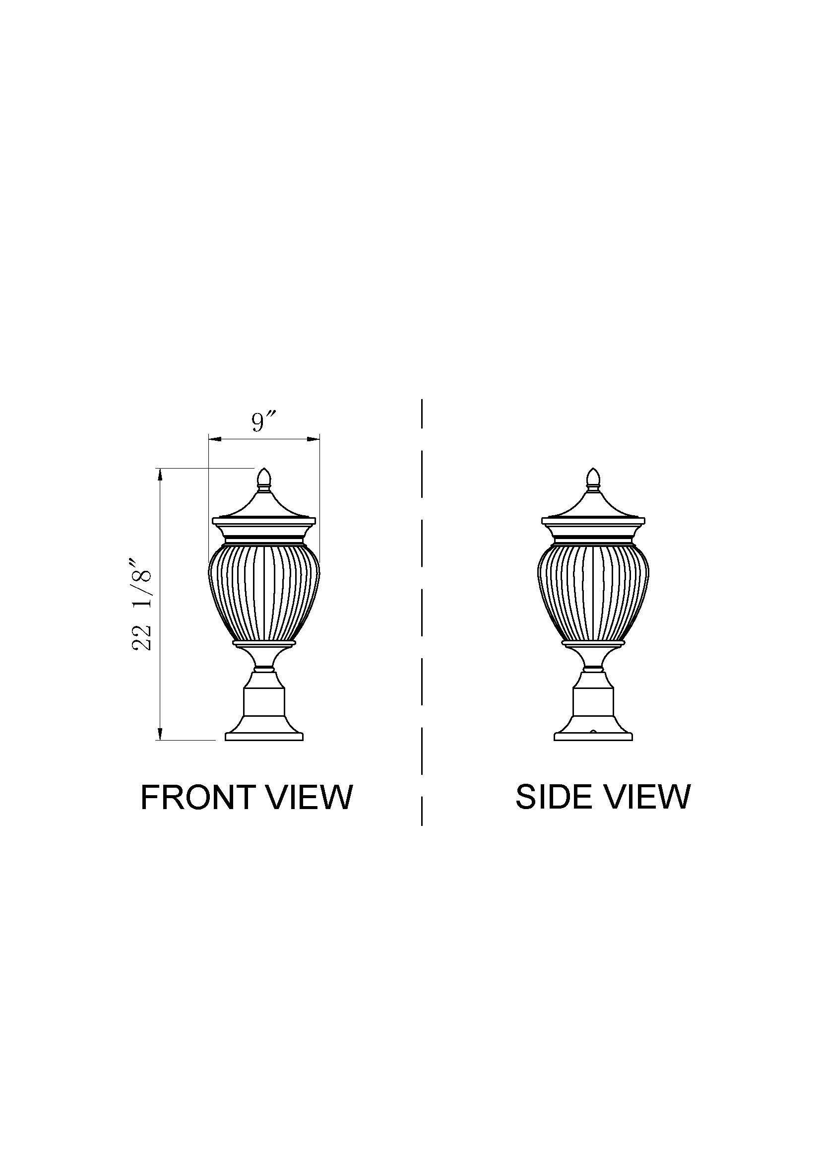Z-Lite Davina 3 Light Outdoor Pier Mounted Fixture in Black