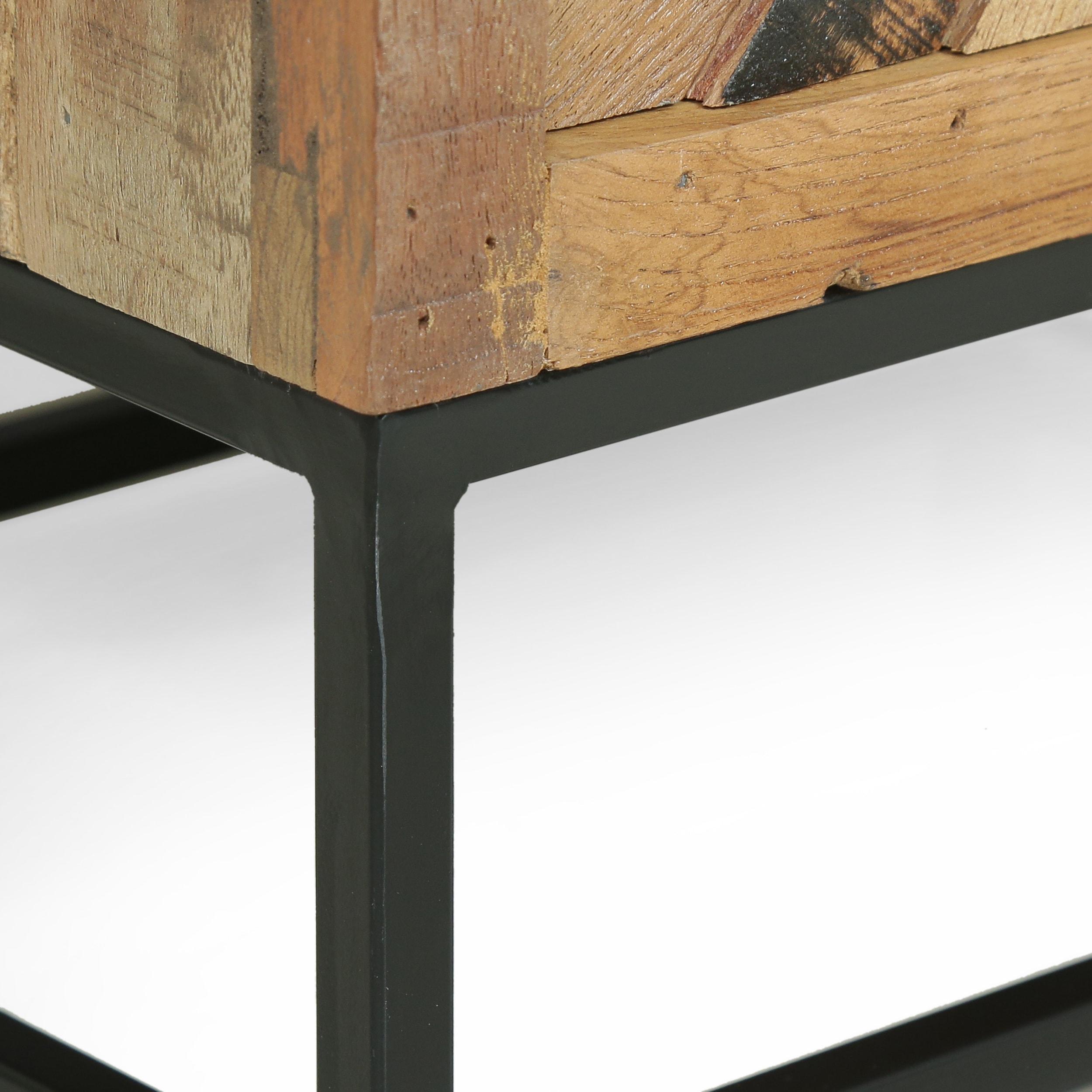 GDF Studio Temur Boho Wooden Night Stand, Natural