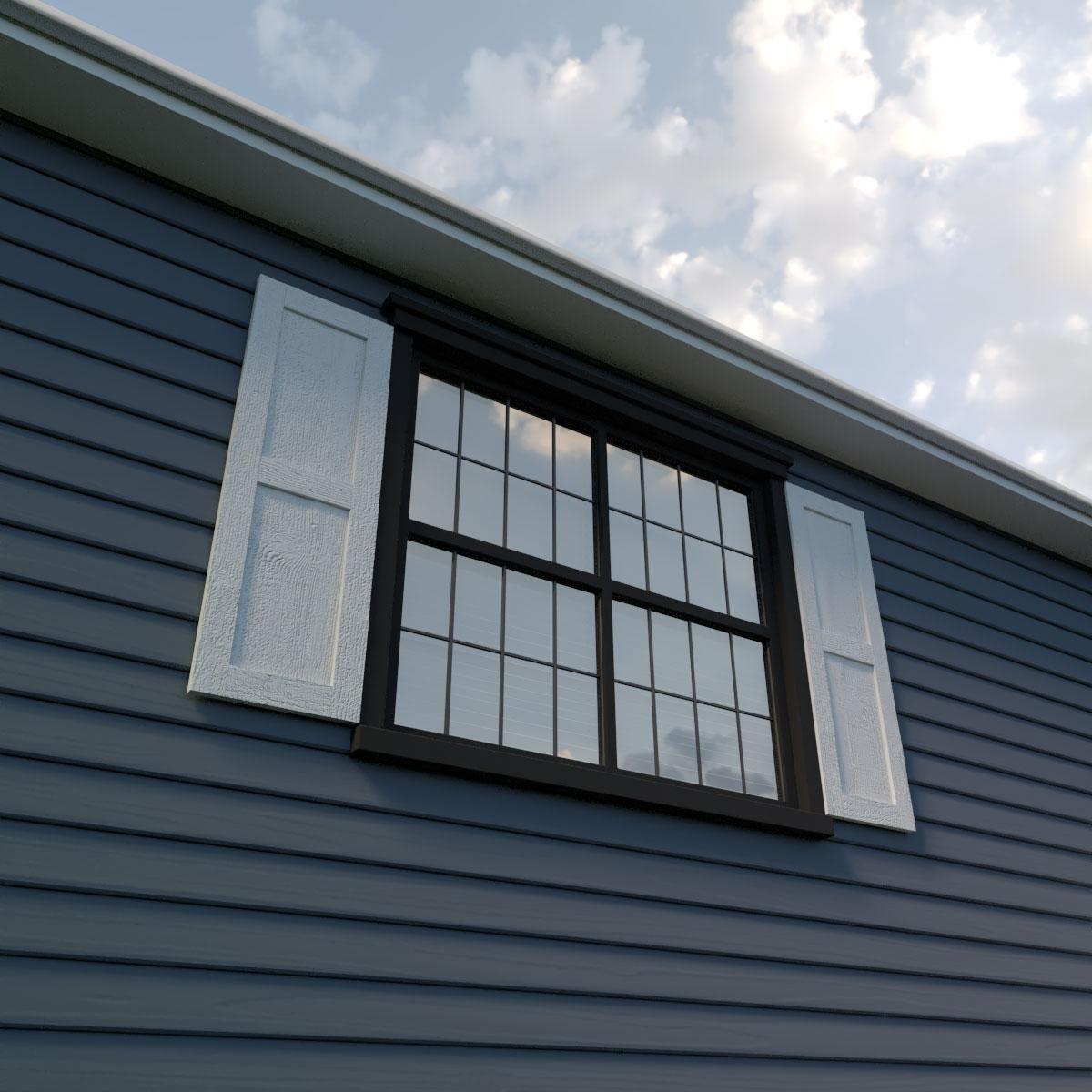 Ekena Millwork Rustic Two Equal Panel Flat Panel Faux Wood Shutters (Per Pair)