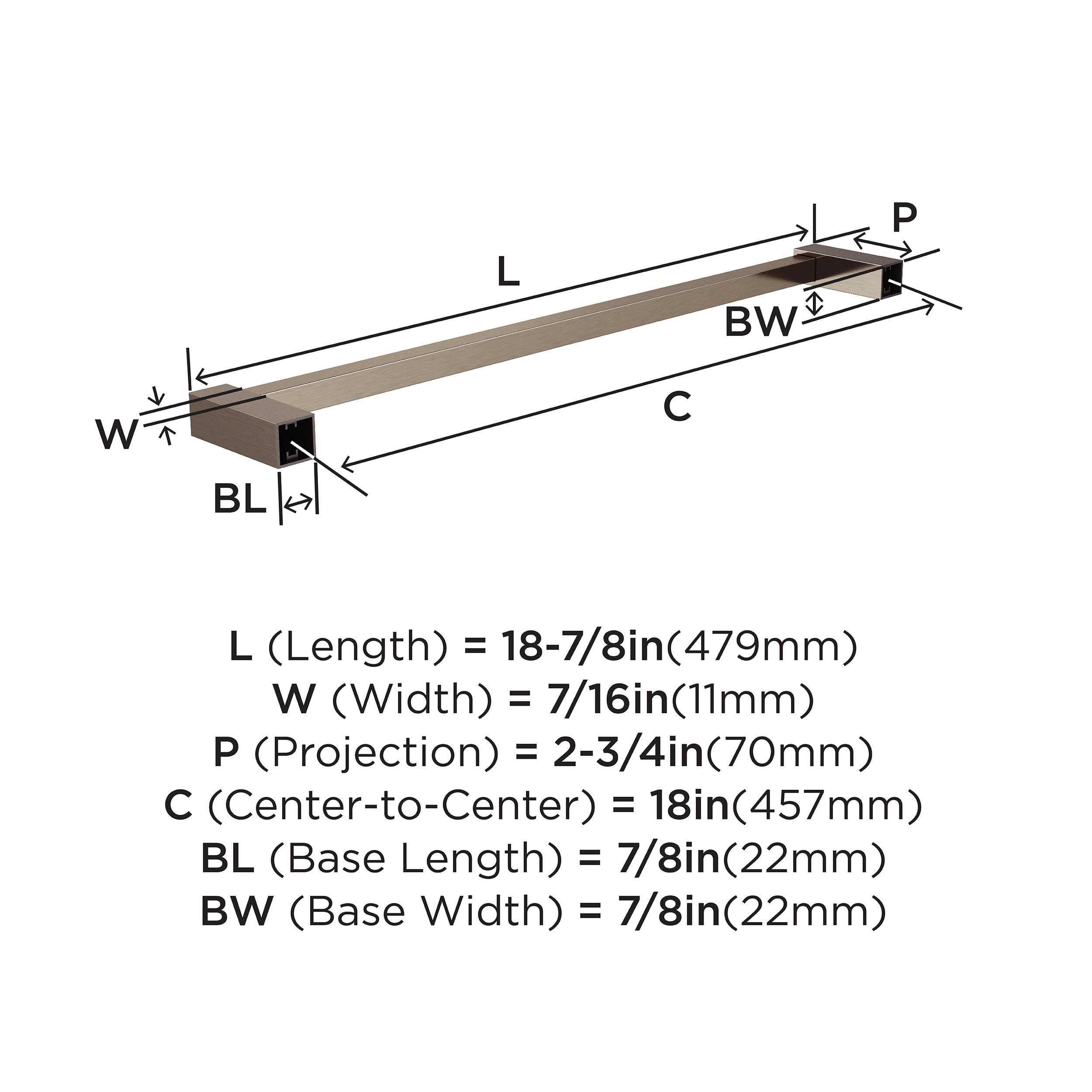 Amerock Monument Brushed Nickel 18 inch (457mm) Towel Bar