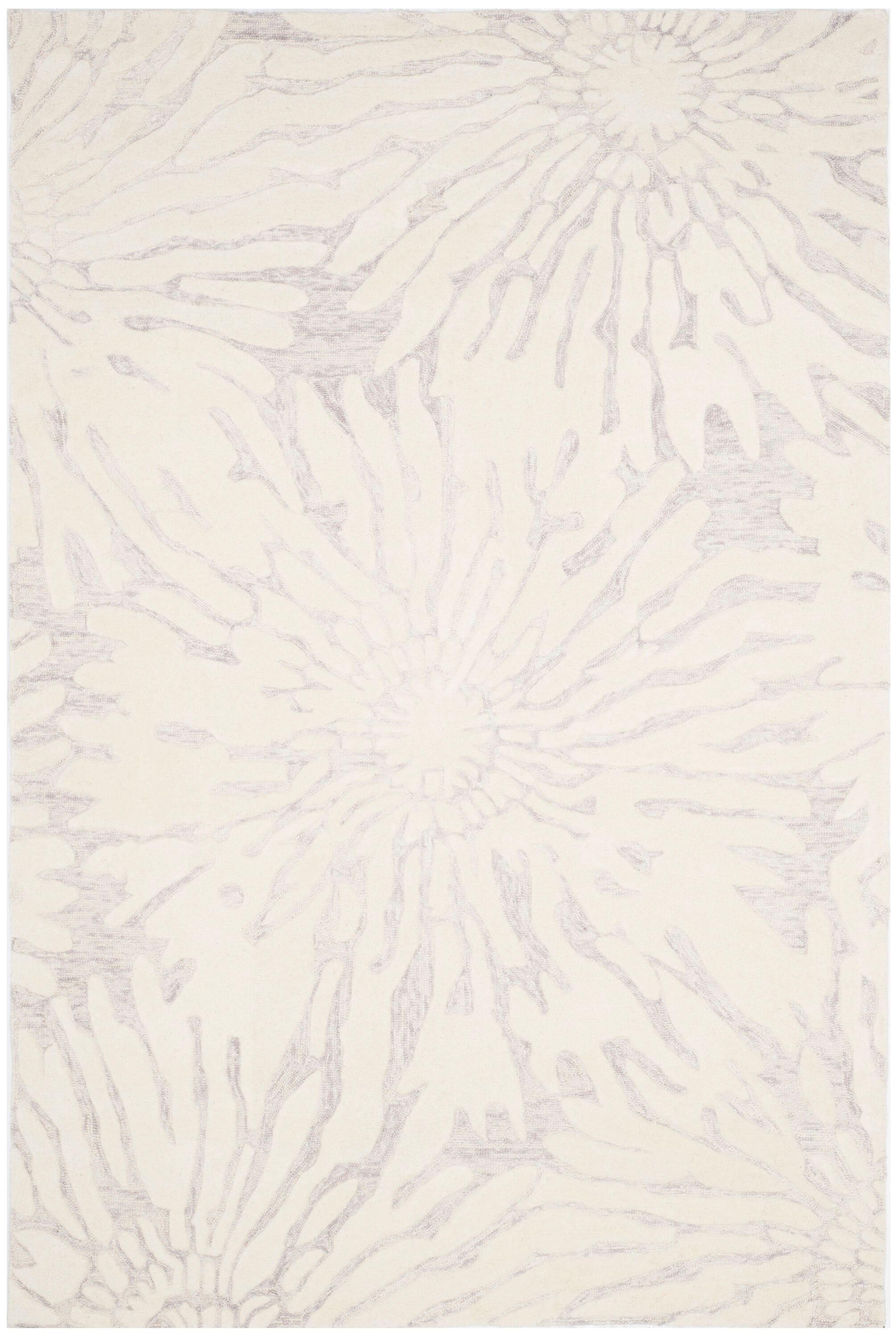 Bella BEL129 Hand Tufted Area Rug - Silver/Ivory - 6'x9' - Safavieh.