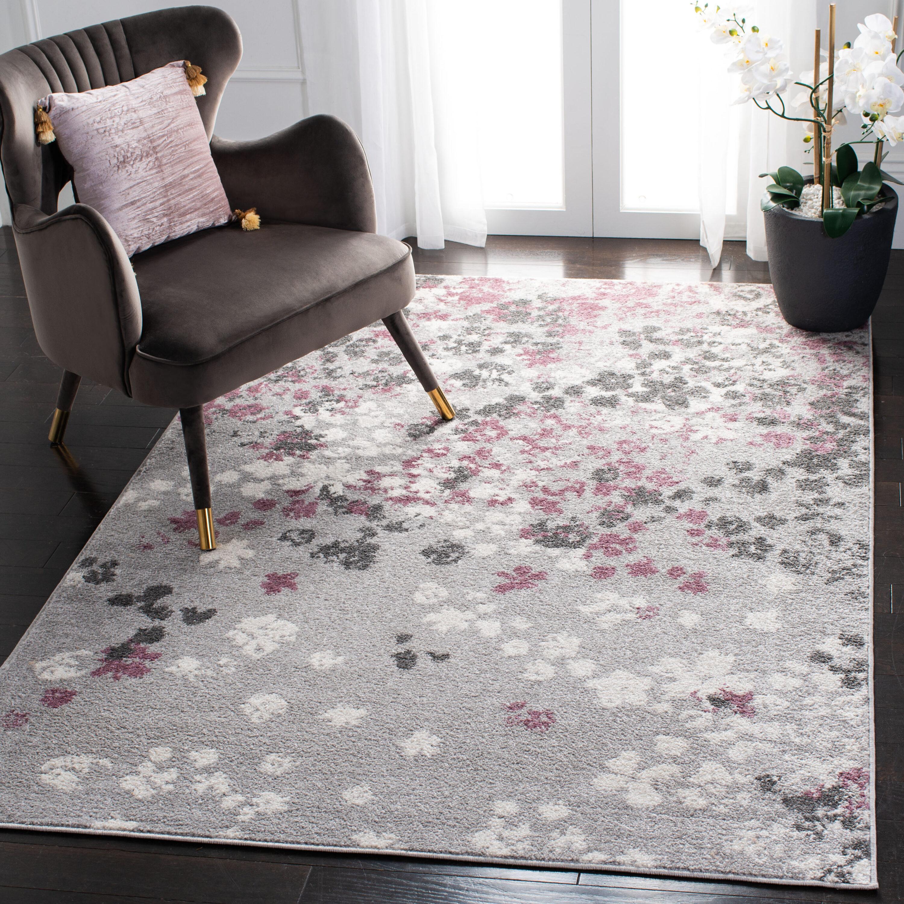 Adirondack ADR115 Machine Made Indoor Area Rug - Light Grey/Purple - 8'x8' - Safavieh