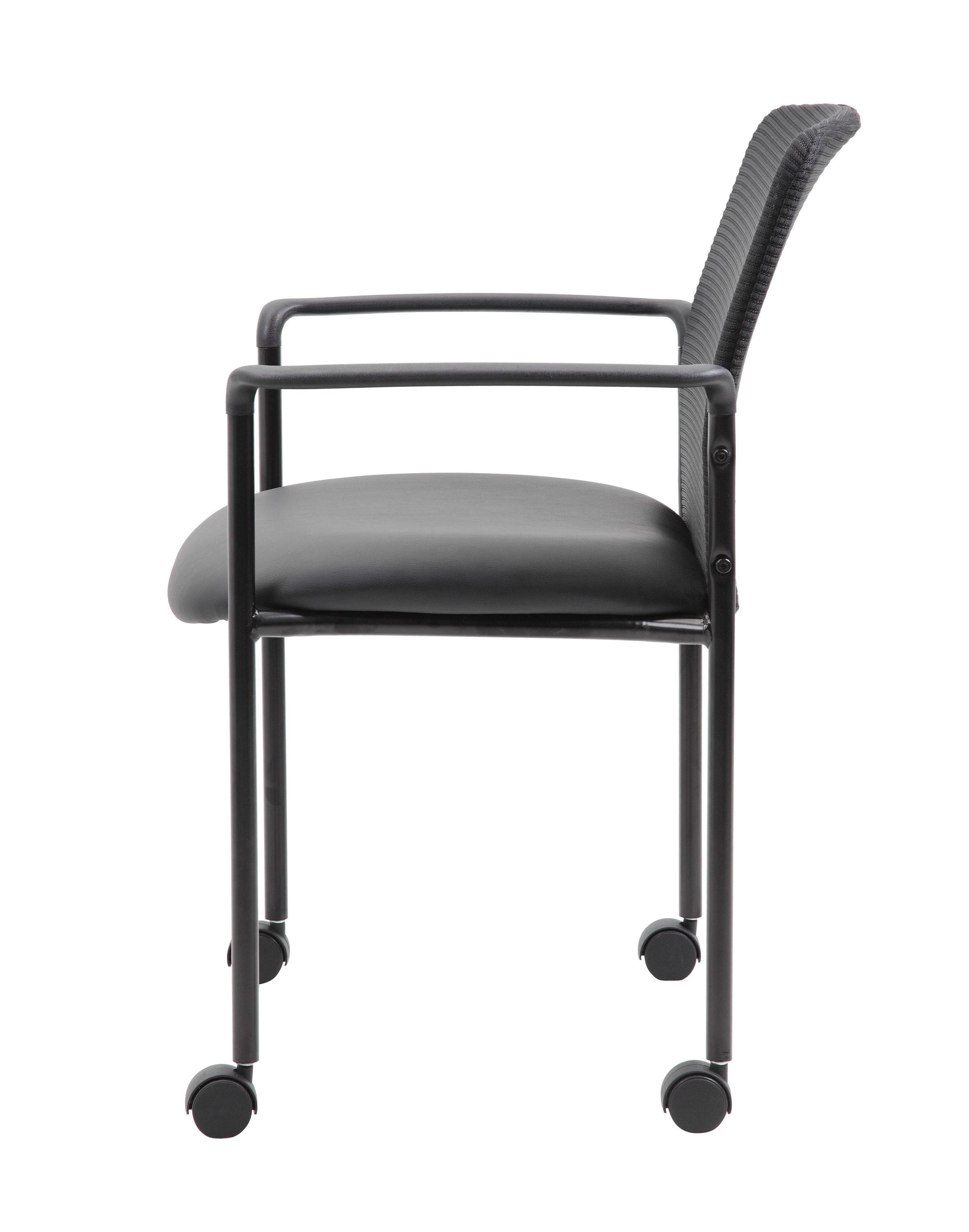 Mesh Guest Chair with Fixed Arms & Metal Frame - Boss Office Products: Stackable, Breathable Back