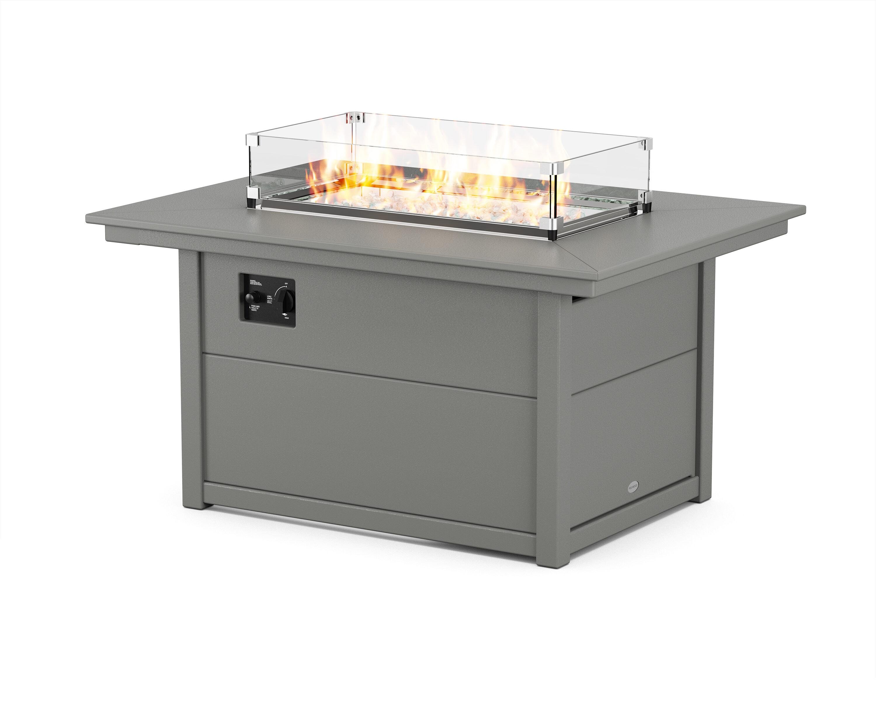 24'' H x 33.63'' W Polyresin Outdoor Fire Pit Table with Lid