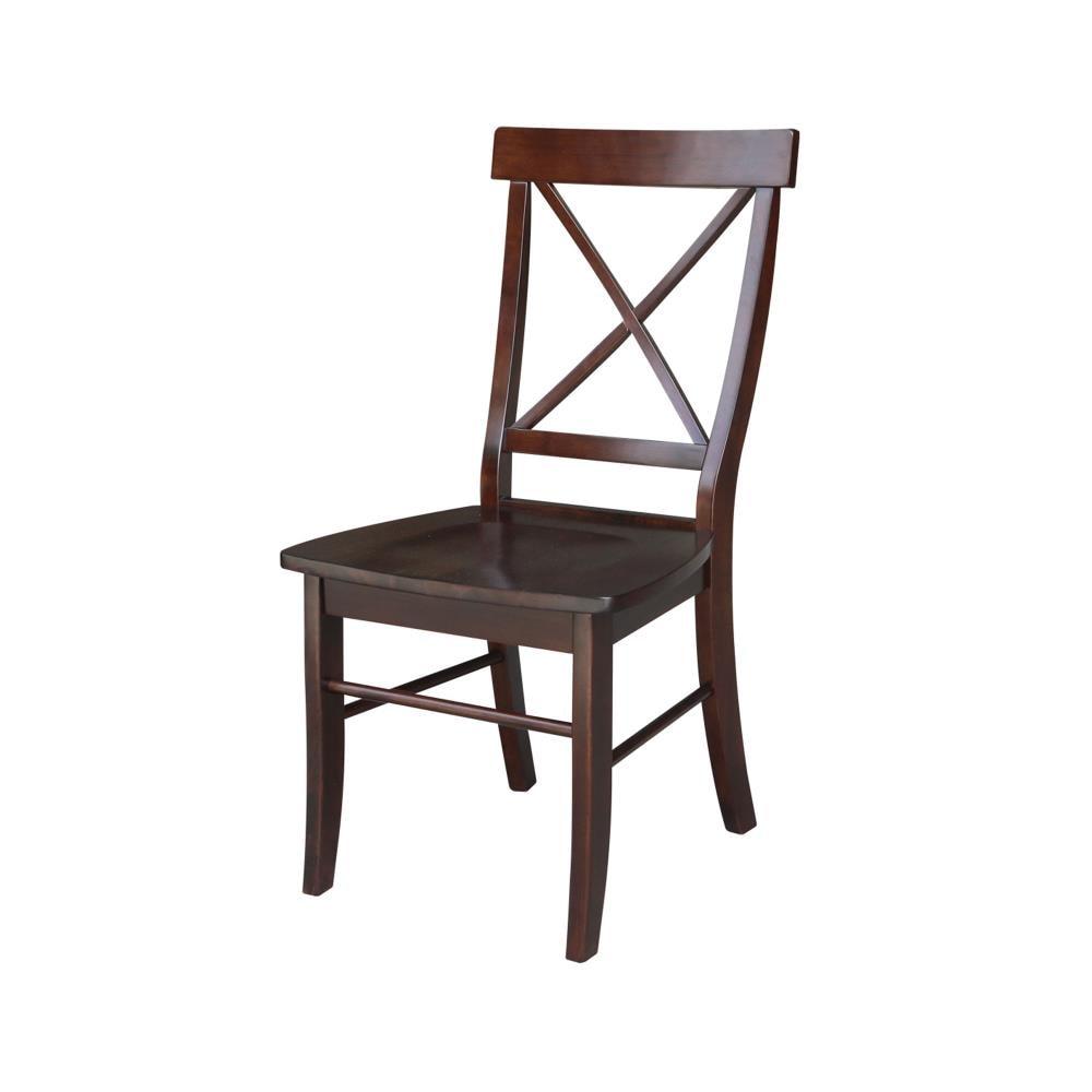 Set of 2 X Back Chairs with Solid Wood - International Concepts