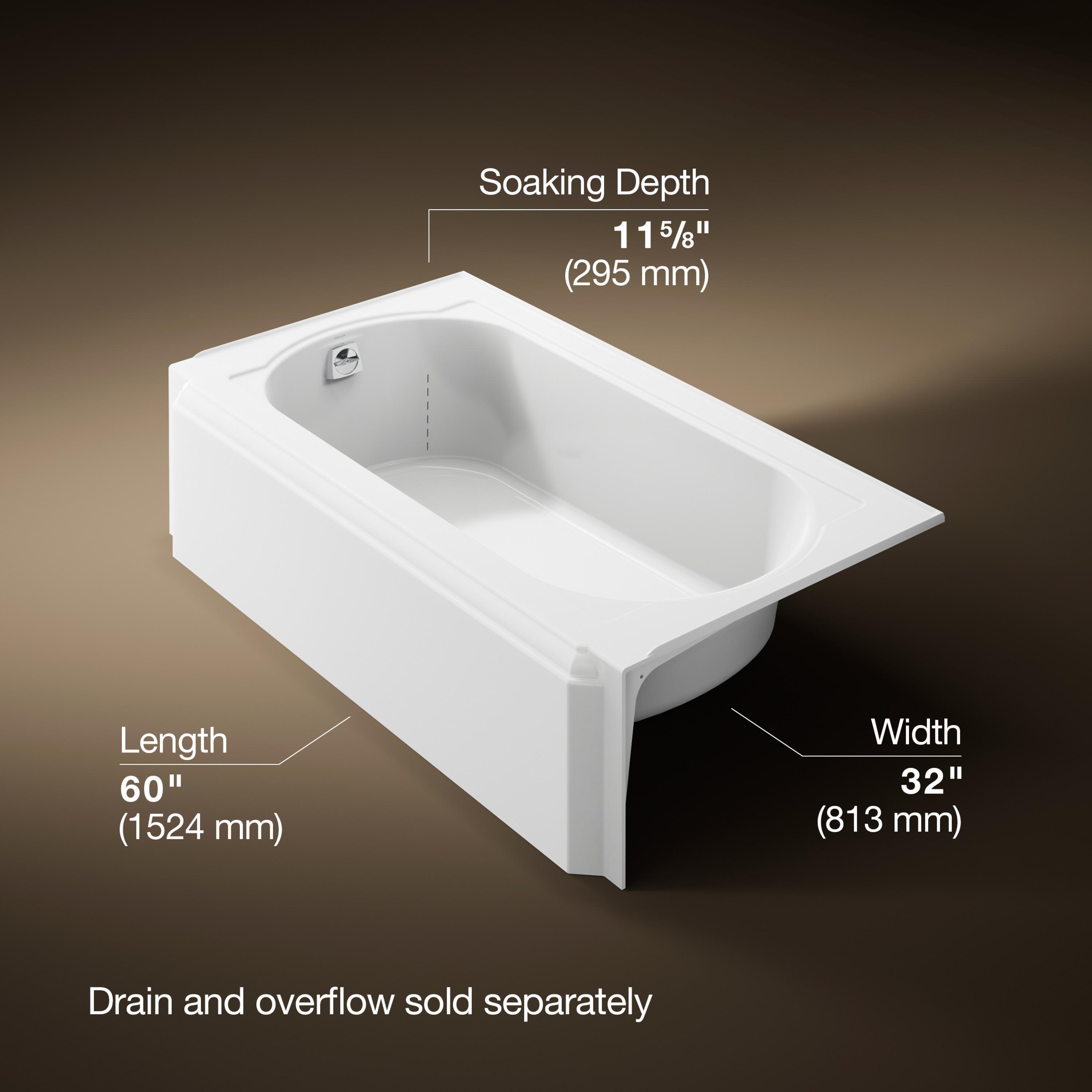 Memoirs® 60" x 32" Alcove/Tile in Soaking Cast Iron Bathtub