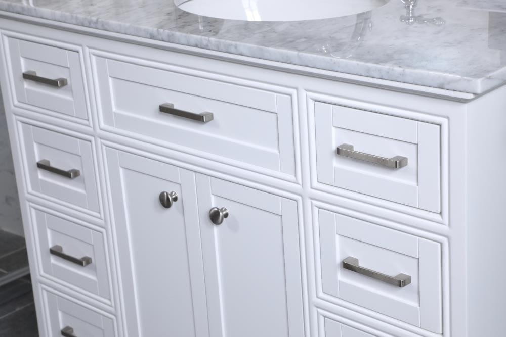 Elegant Decor Americana 42" Single Marble Top Bathroom Vanity in White