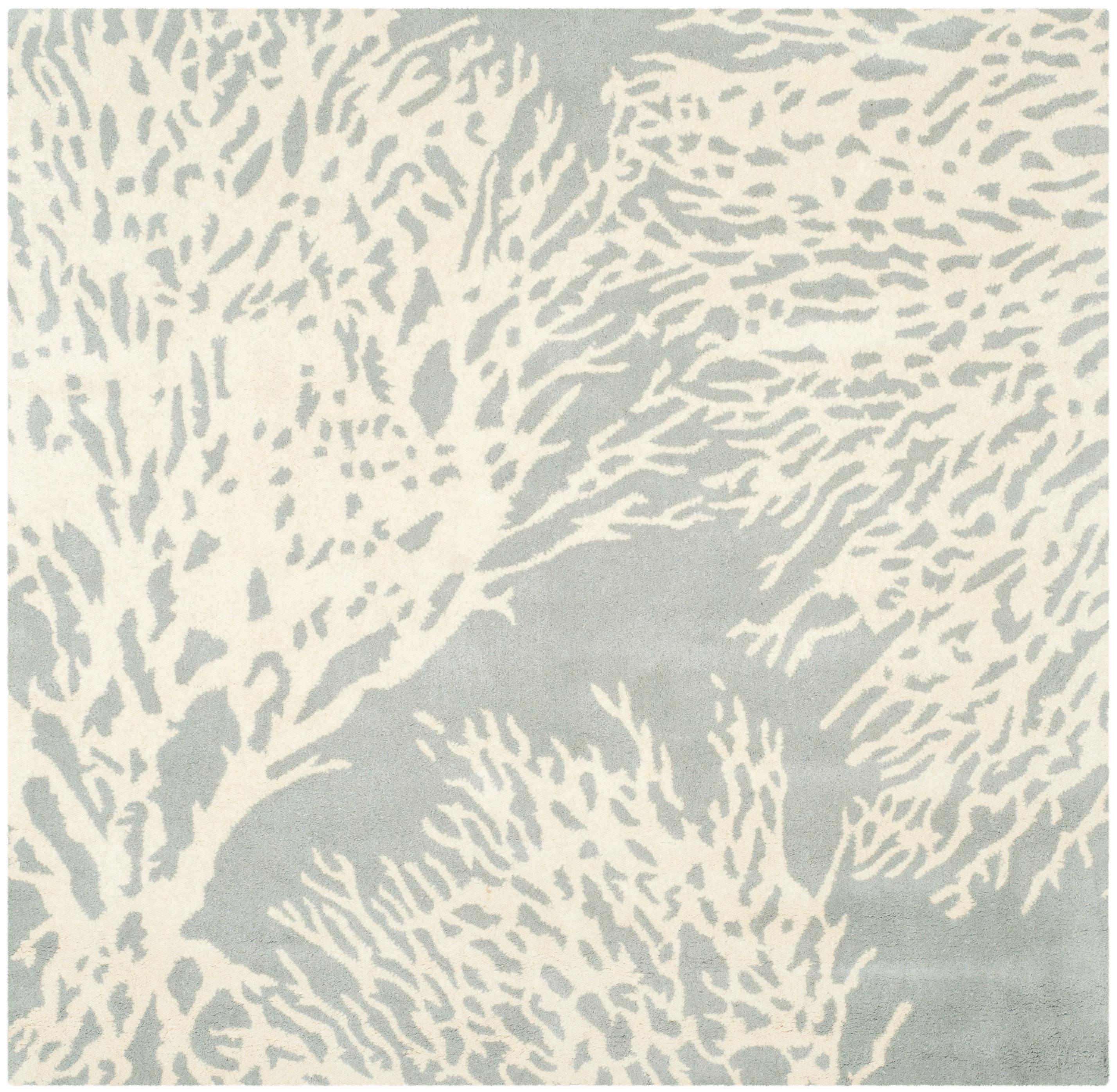 Bella BEL115 Hand Tufted Area Rug - Grey/Ivory - 7'x7' - Safavieh.
