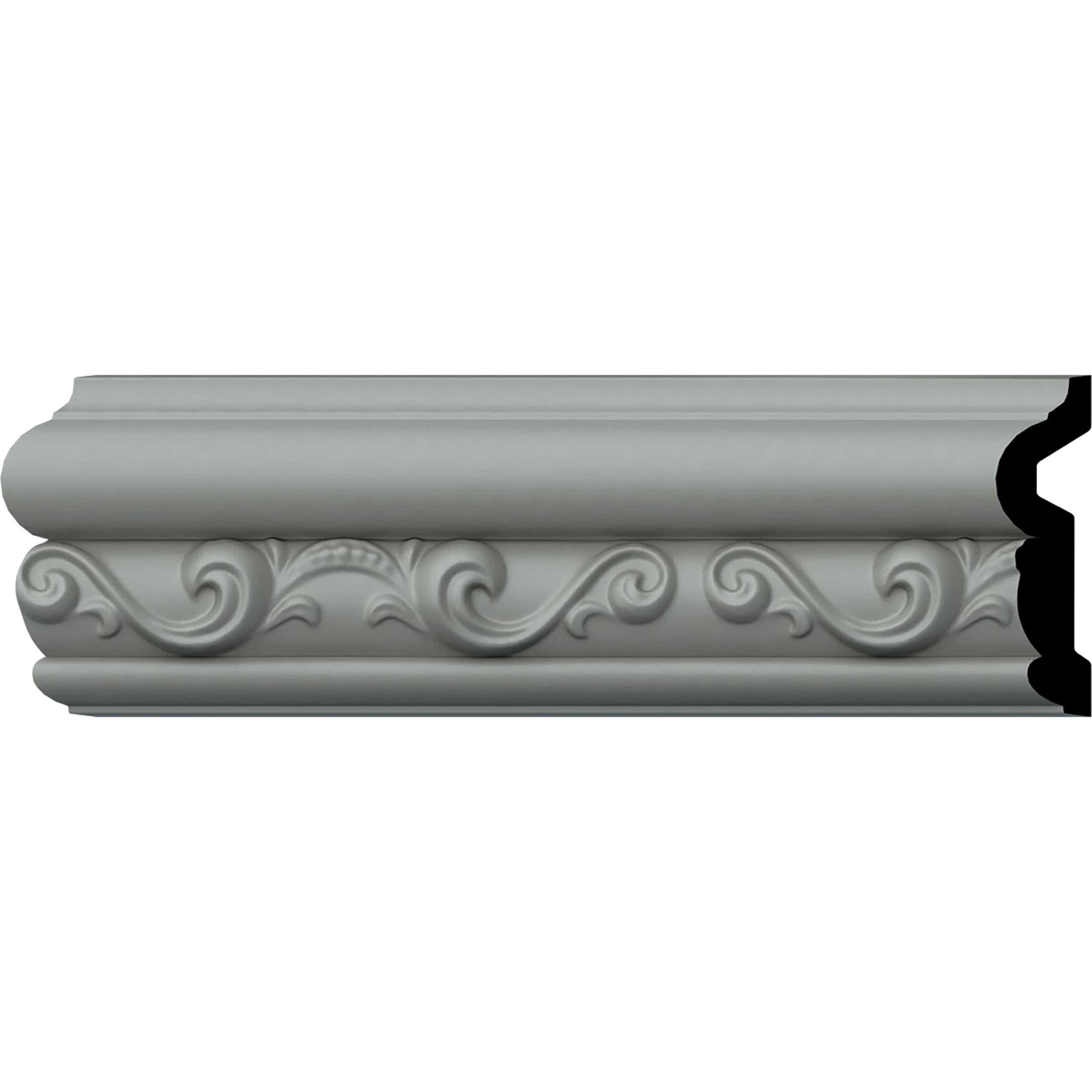 Ekena Millwork 3 1/8"H x 7/8"P x 94 1/2"L, (5 7/8" Repeat), Caputo Chair Rail (12-Pack)