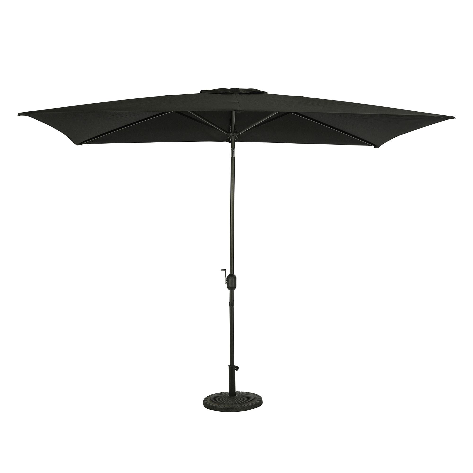Island Umbrella 10' x 6.5' Rectangular Bimini Market Patio Umbrella Black: Weather-Resistant, Steel Frame, Crank Handle