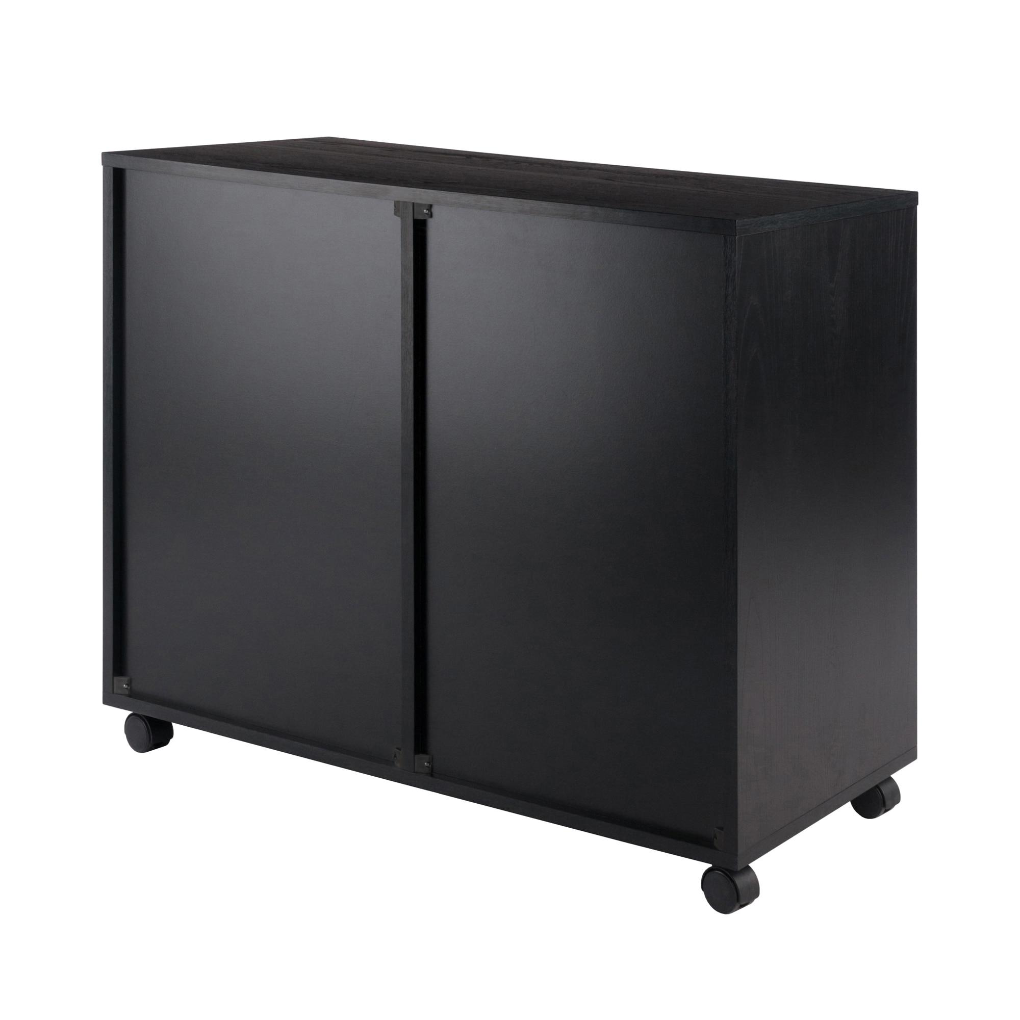 Winsome Halifax 2 Sections Mobile Filing Cabinet Black : MDF Construction, Office Storage, 2 Drawers