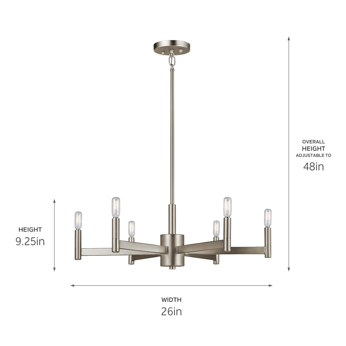 Kichler Lighting Erzo 6 - Light Chandelier in  Satin Nickel