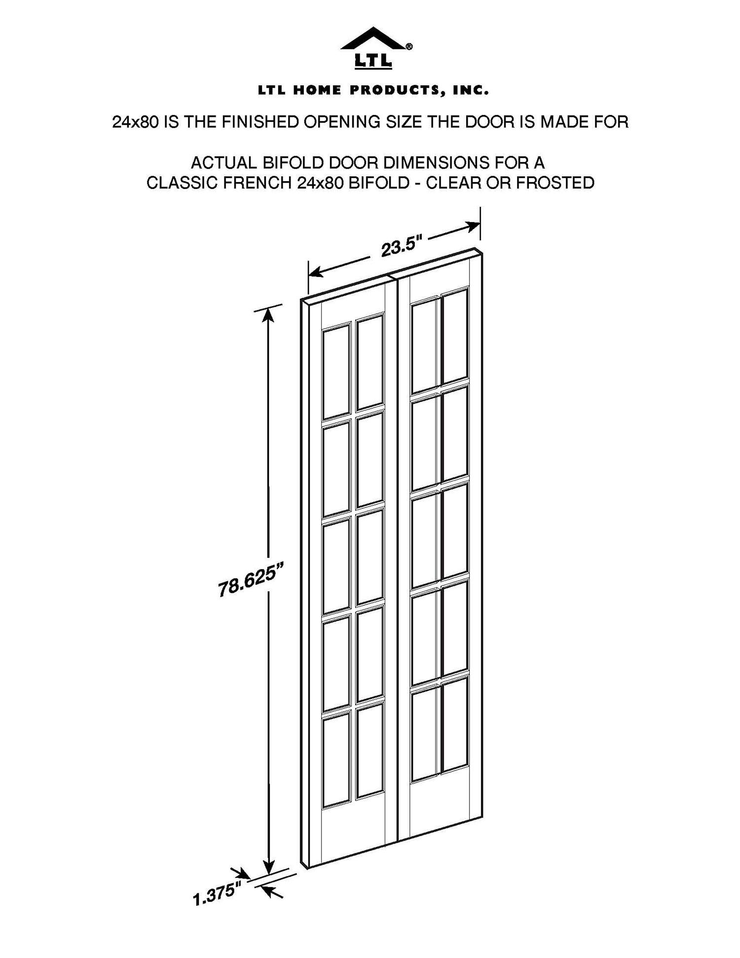 LTL Home Products Frosted Glass Classic French Bi-fold Door