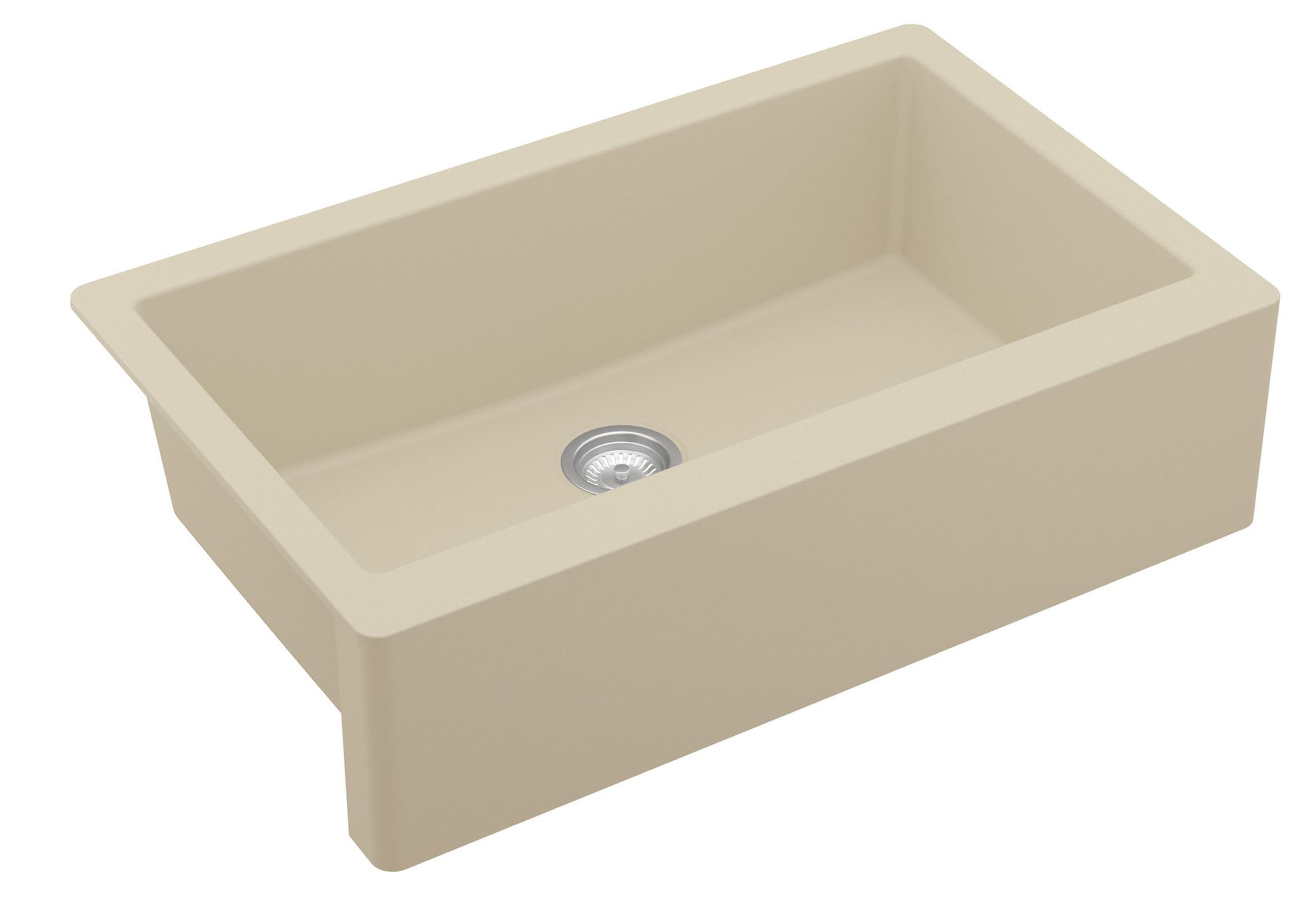 Karran Farmhouse/Apron-Front Quartz Composite 34'' X 21-1/4'' Single Bowl Kitchen Sink