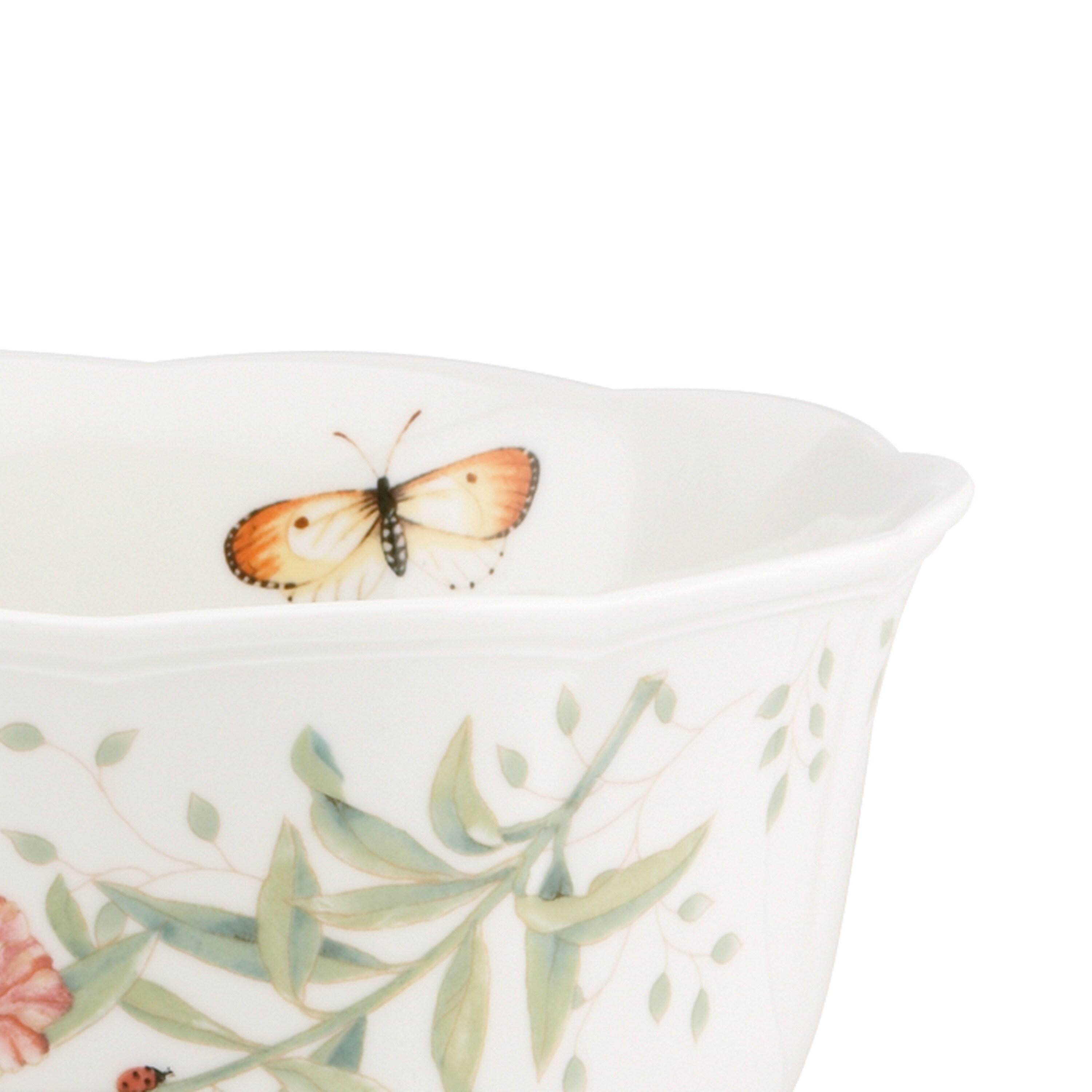 Butterfly Meadow Floral Ceramic Soup Bowl Set