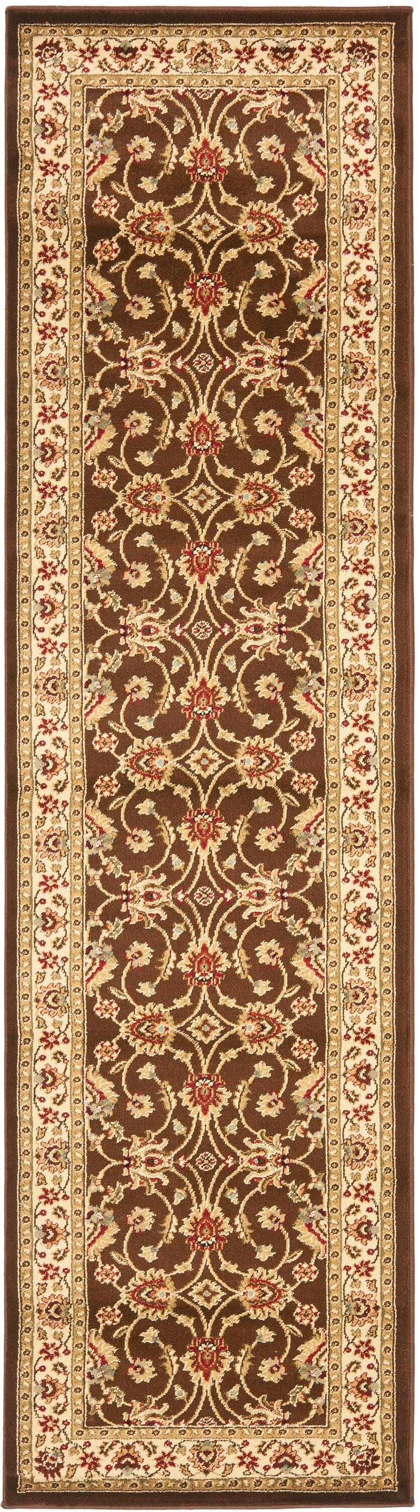 Lyndhurst LNH553 Power Loomed Runner Rug - Brown/Ivory - 2'3"x12' - Safavieh.