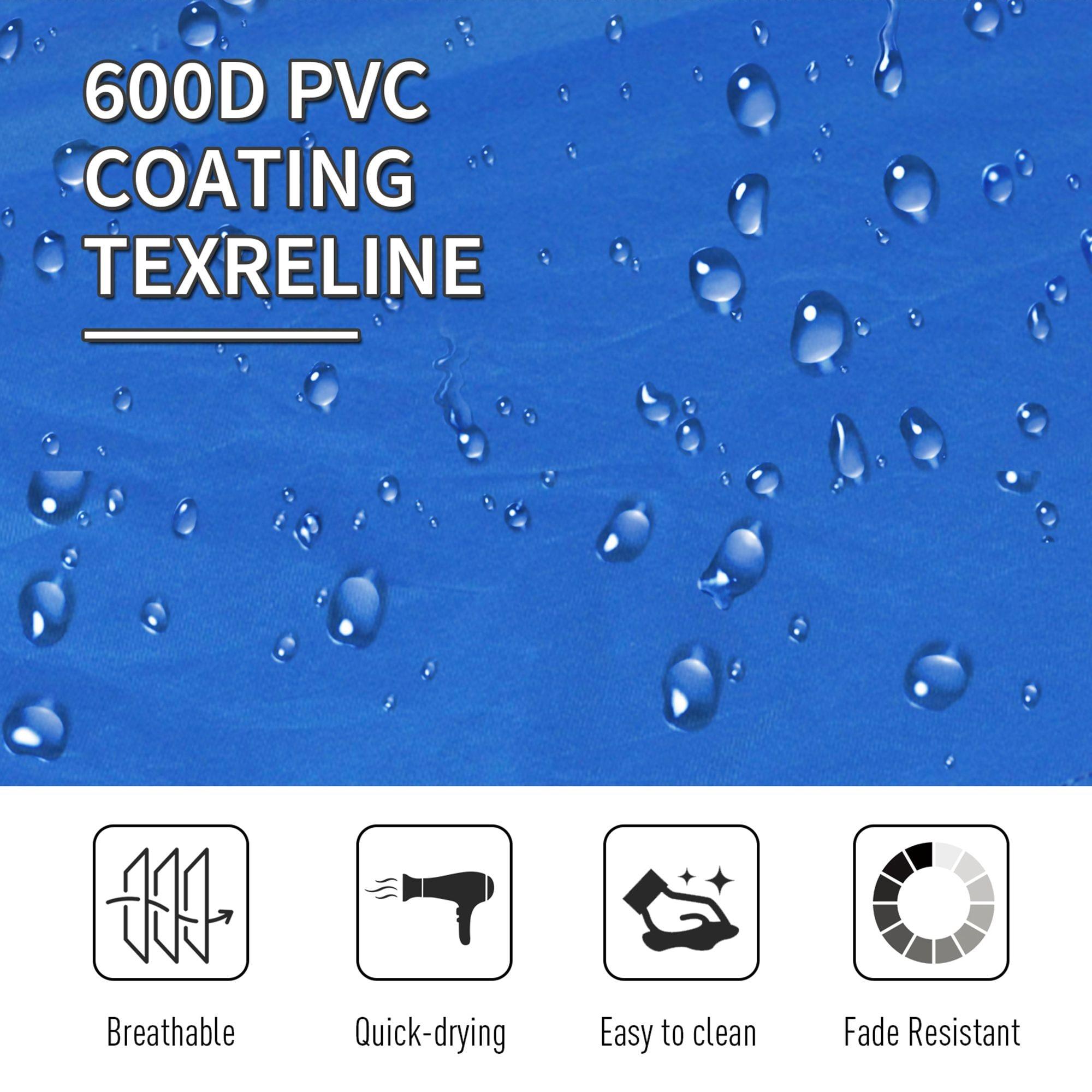 Outsunny 2 Person Folding Camping Cot, Portable Sleeping Cot with Carry Bag, Blue