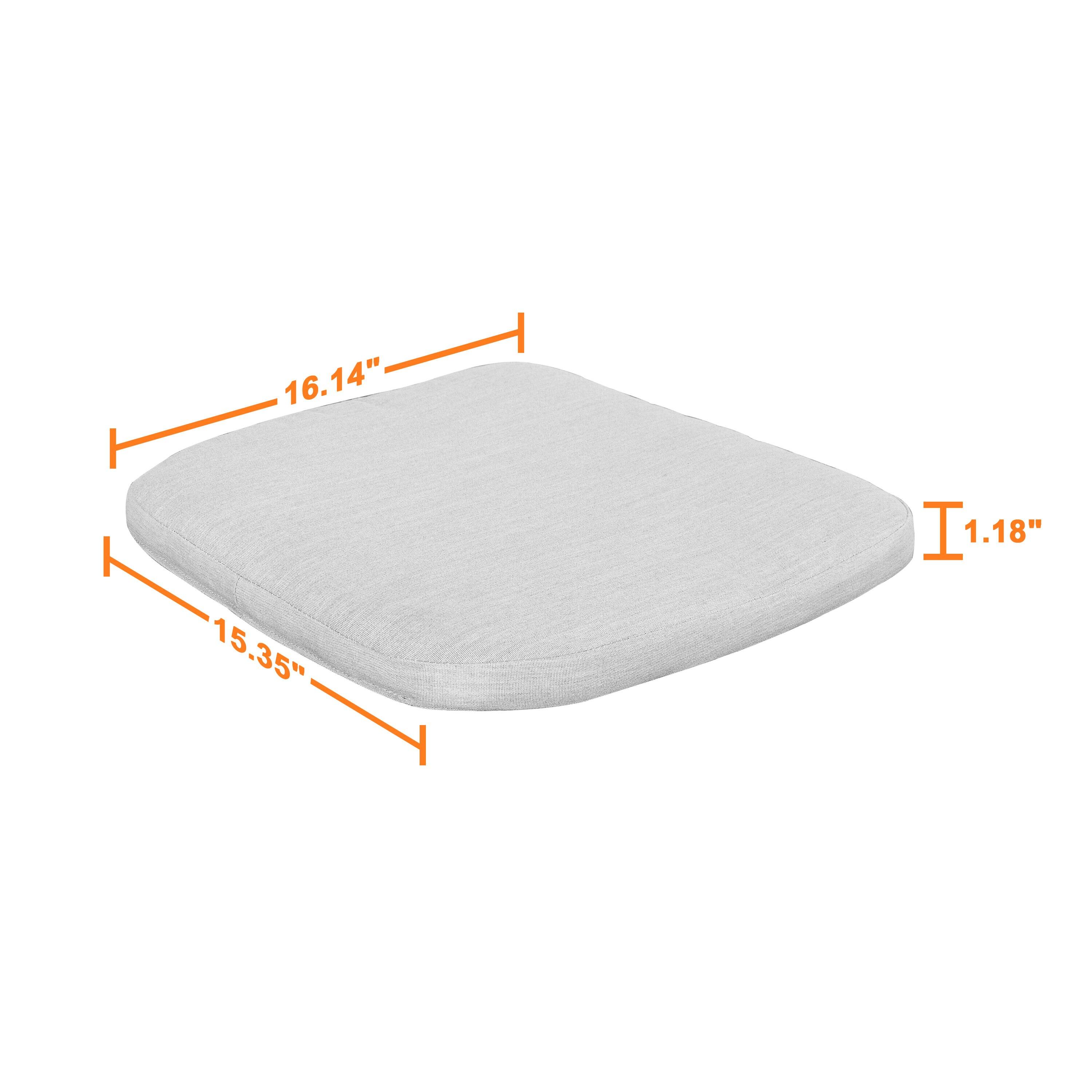 15 in. x 16 in. Outdoor Patio Chair Seat Cushion in Gray (2-Pack)