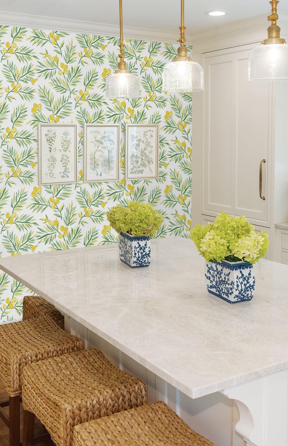 NextWall Lemon Branch Peel and Stick Wallpaper