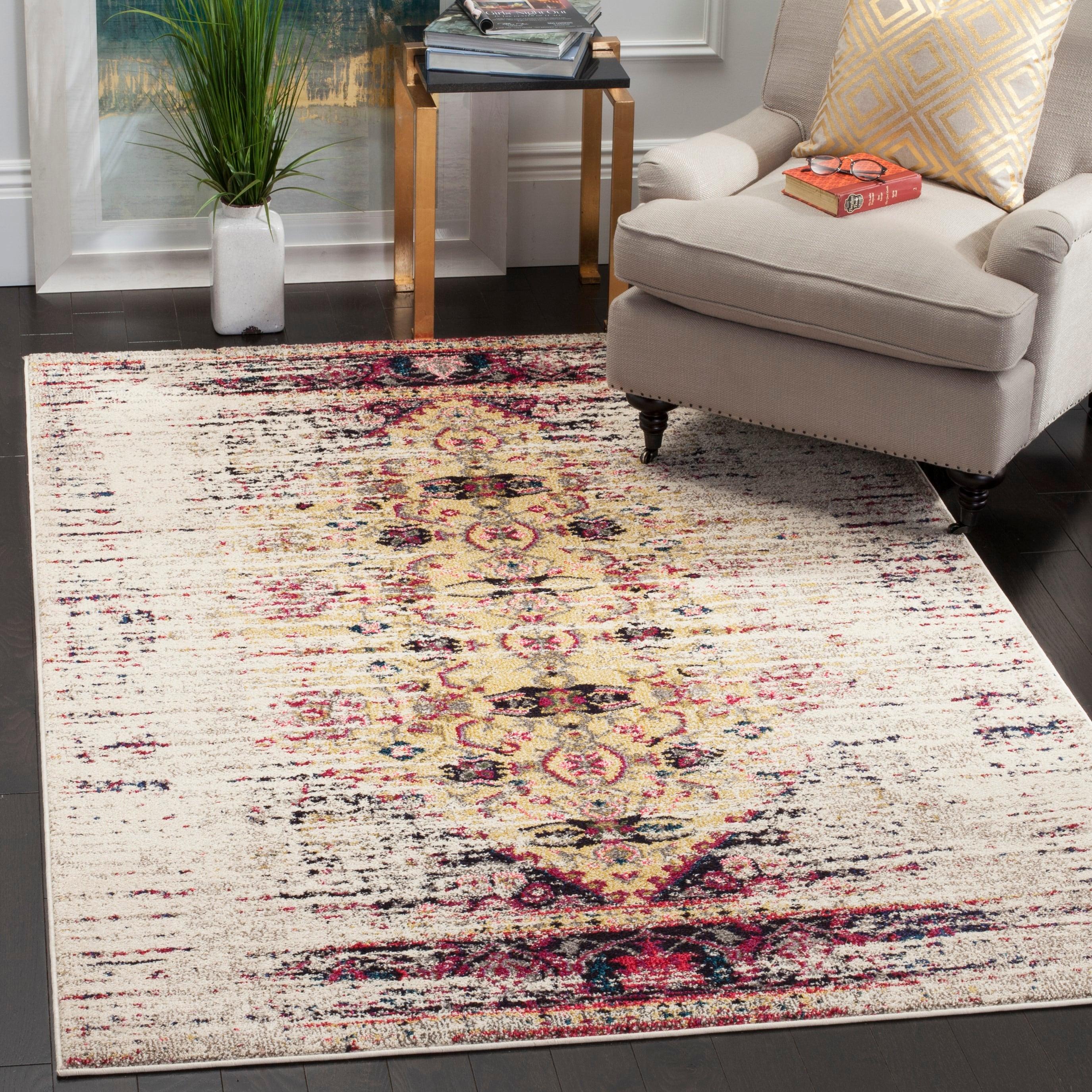 Monaco MNC209 Power Loomed Indoor Area Rug - Ivory/Pink - 8'9"x11'9" - Safavieh.
