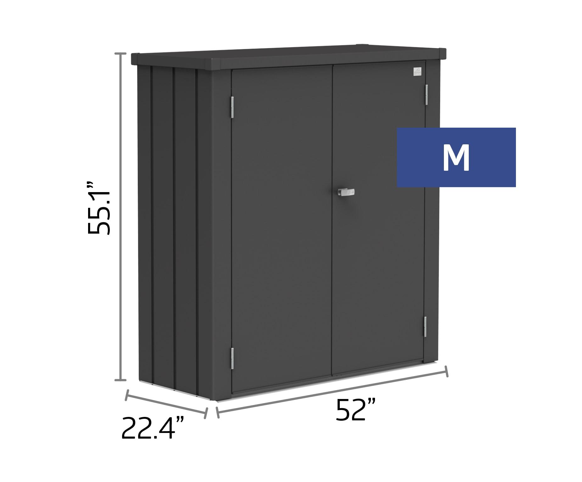Biohort Biohort Romeo 4 ft. 3 in. W Metal Vertical Tool Shed in Dark Gray
