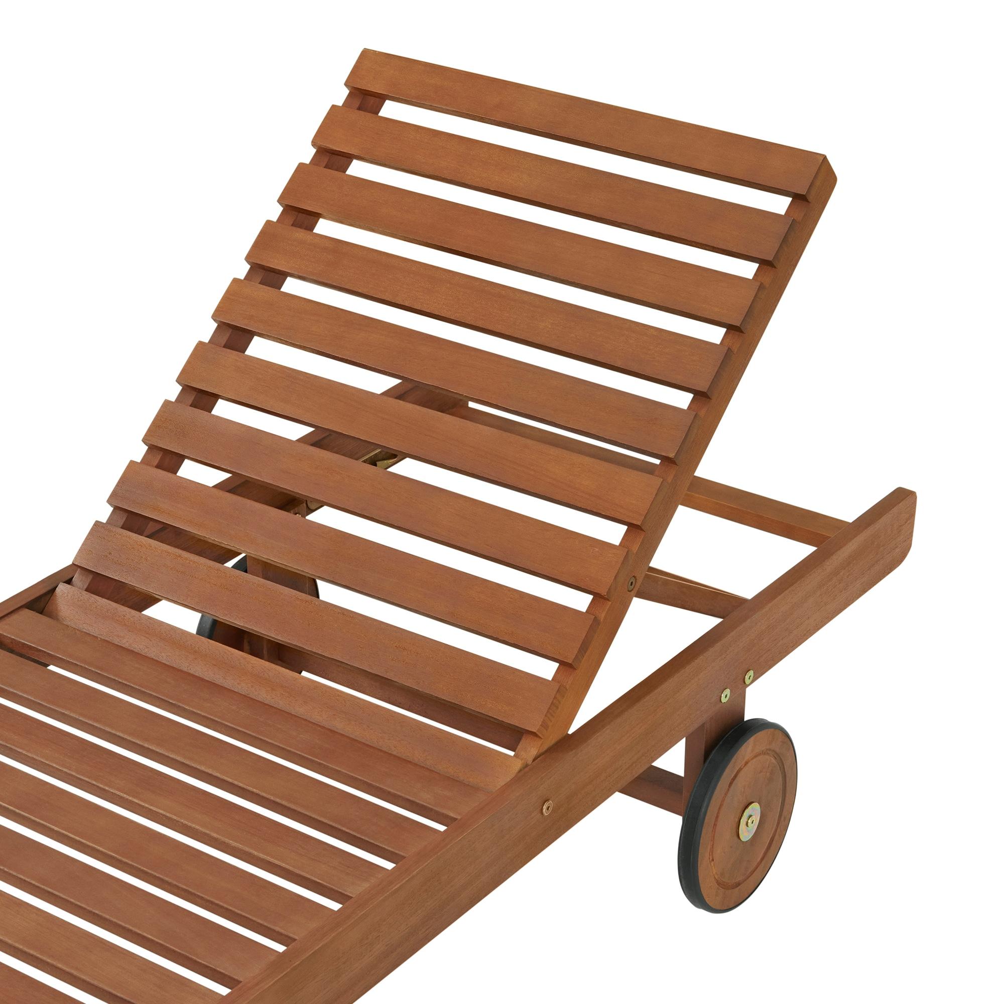 Caspian 73" Wide 2Pc Eucalyptus Wood Outdoor Lounge Chair