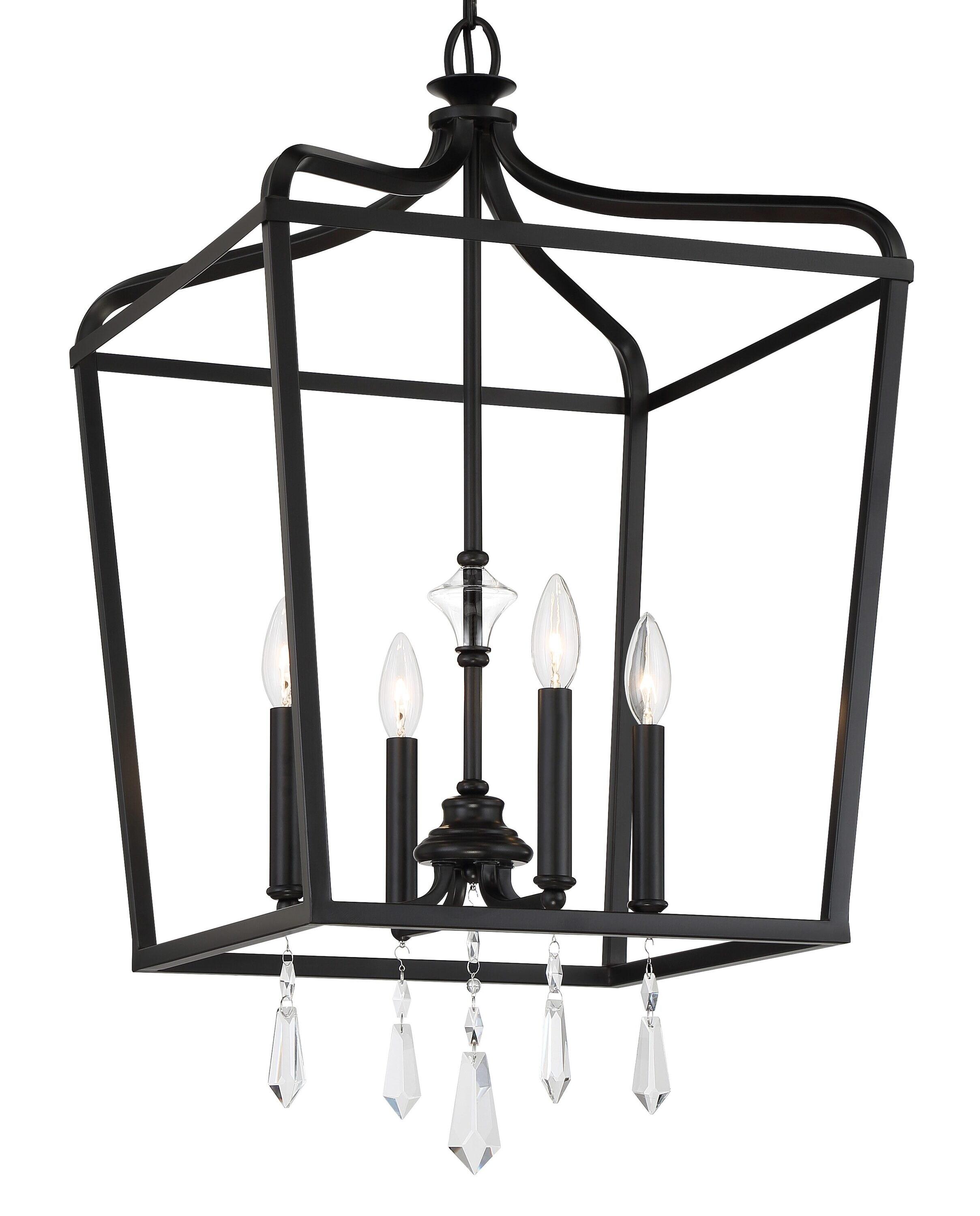4 - Light Dimmable Lantern Geometric Chandelier