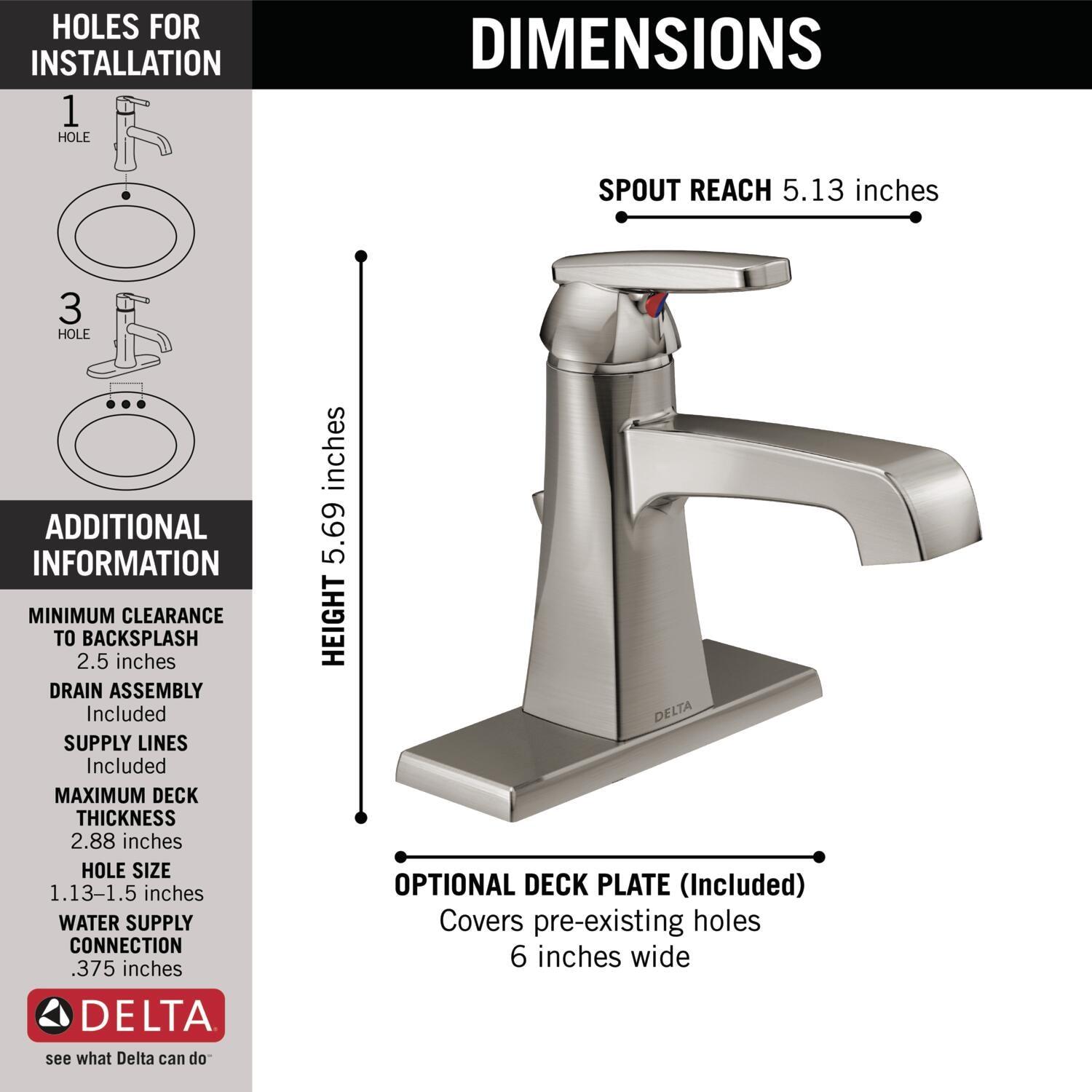 Ashlyn Single Hole Bathroom Faucet with Drain Assembly, Single Handle Bathroom Sink Faucet